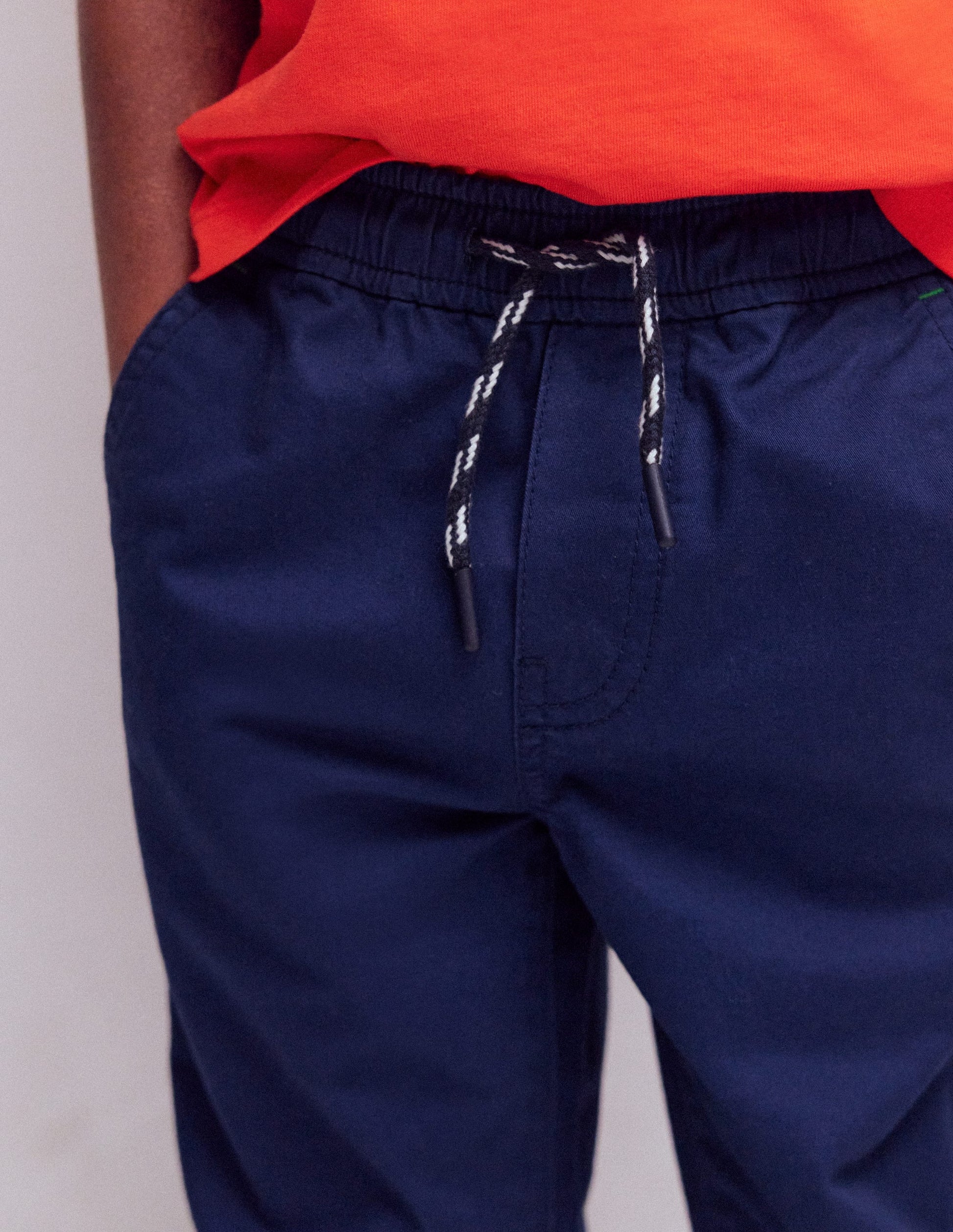 Slim Pull-on Pants-College Navy-2