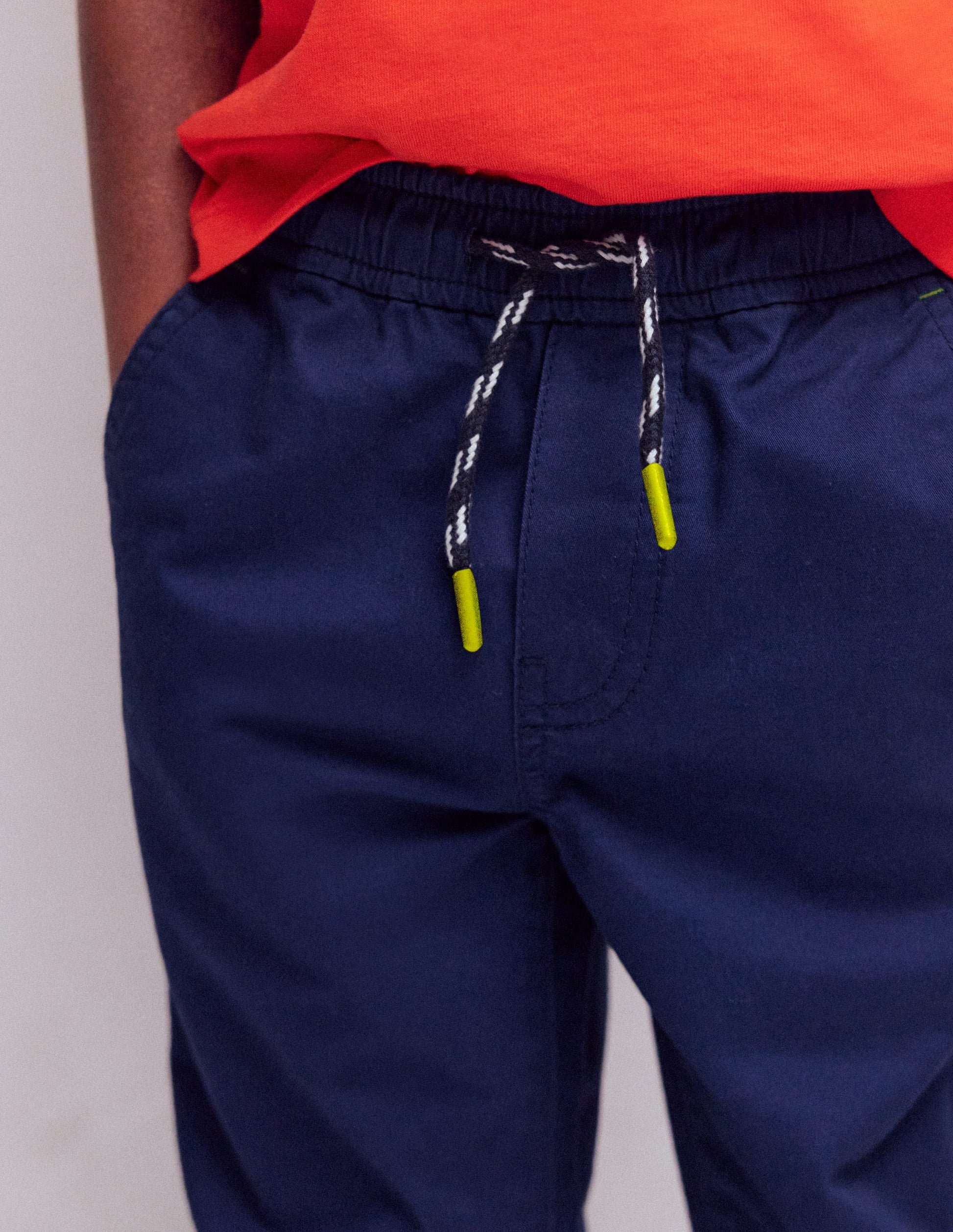 Slim Pull-on Pants-College Navy-2