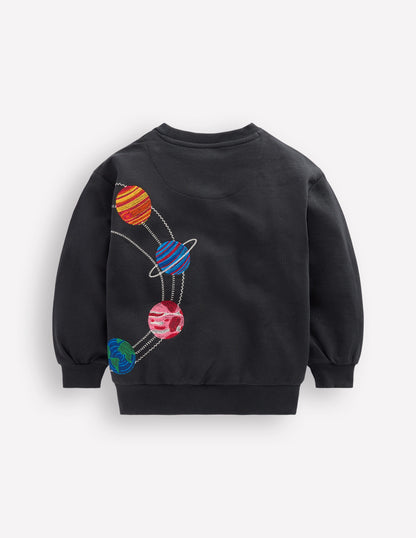 Embroidered Sweatshirt-Shadow Grey Space-5