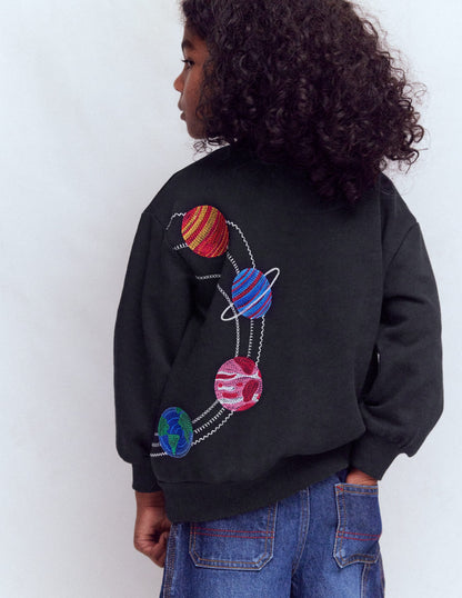 Embroidered Sweatshirt-Shadow Grey Space-2