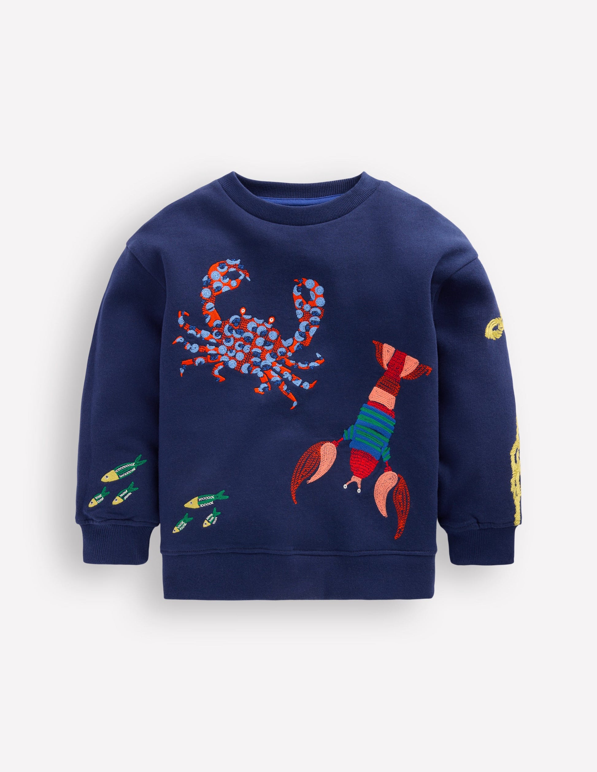 Superstitch Sweatshirt-College Navy Seacreatures-1