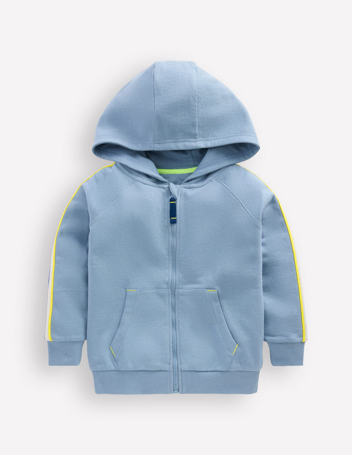 Raglan Zip-through Hoodie-French Blue