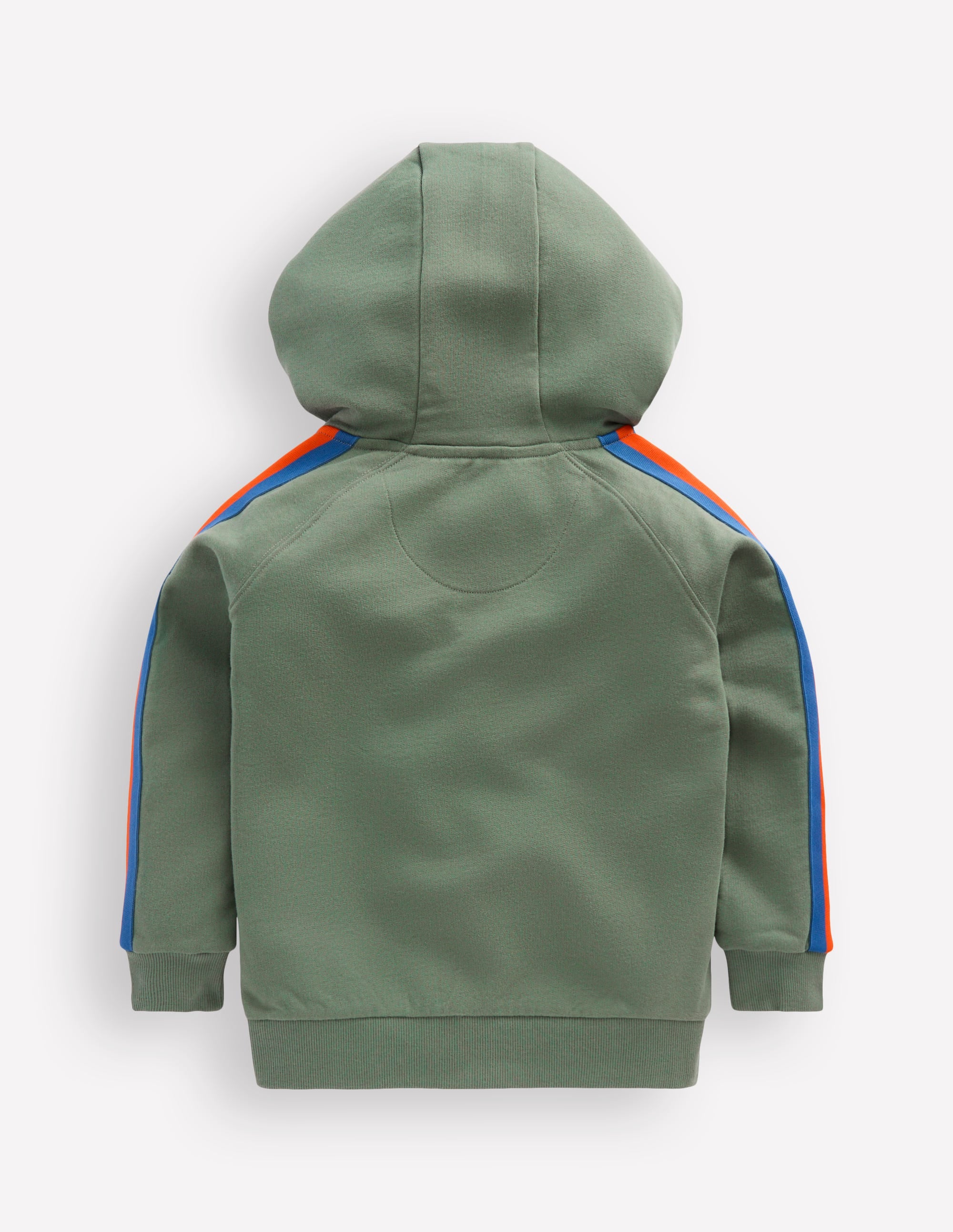 Tape Detail Zip-through Hoody-Bottle Green - Image 3