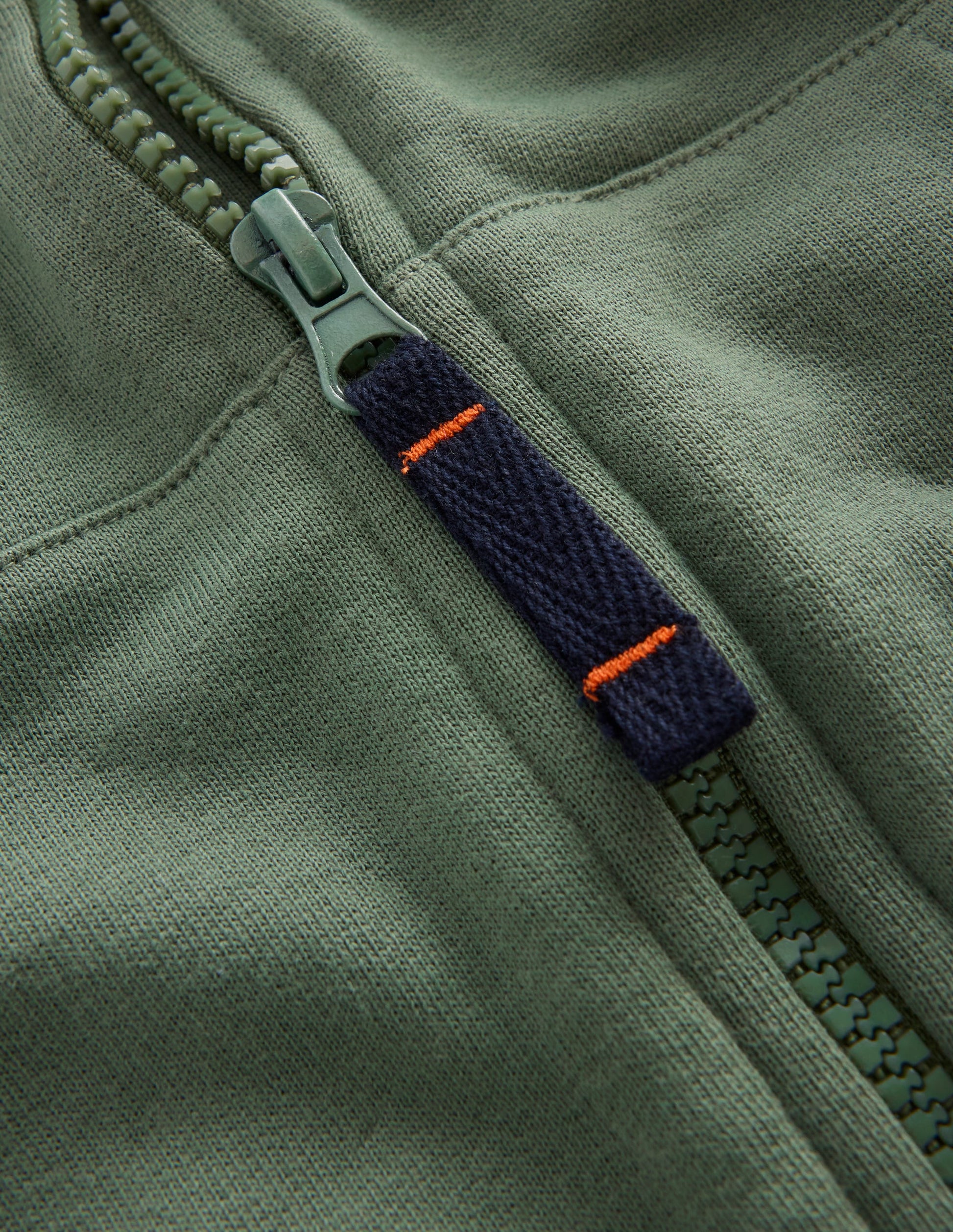 Raglan Zip-through Hoodie-Bottle Green-3