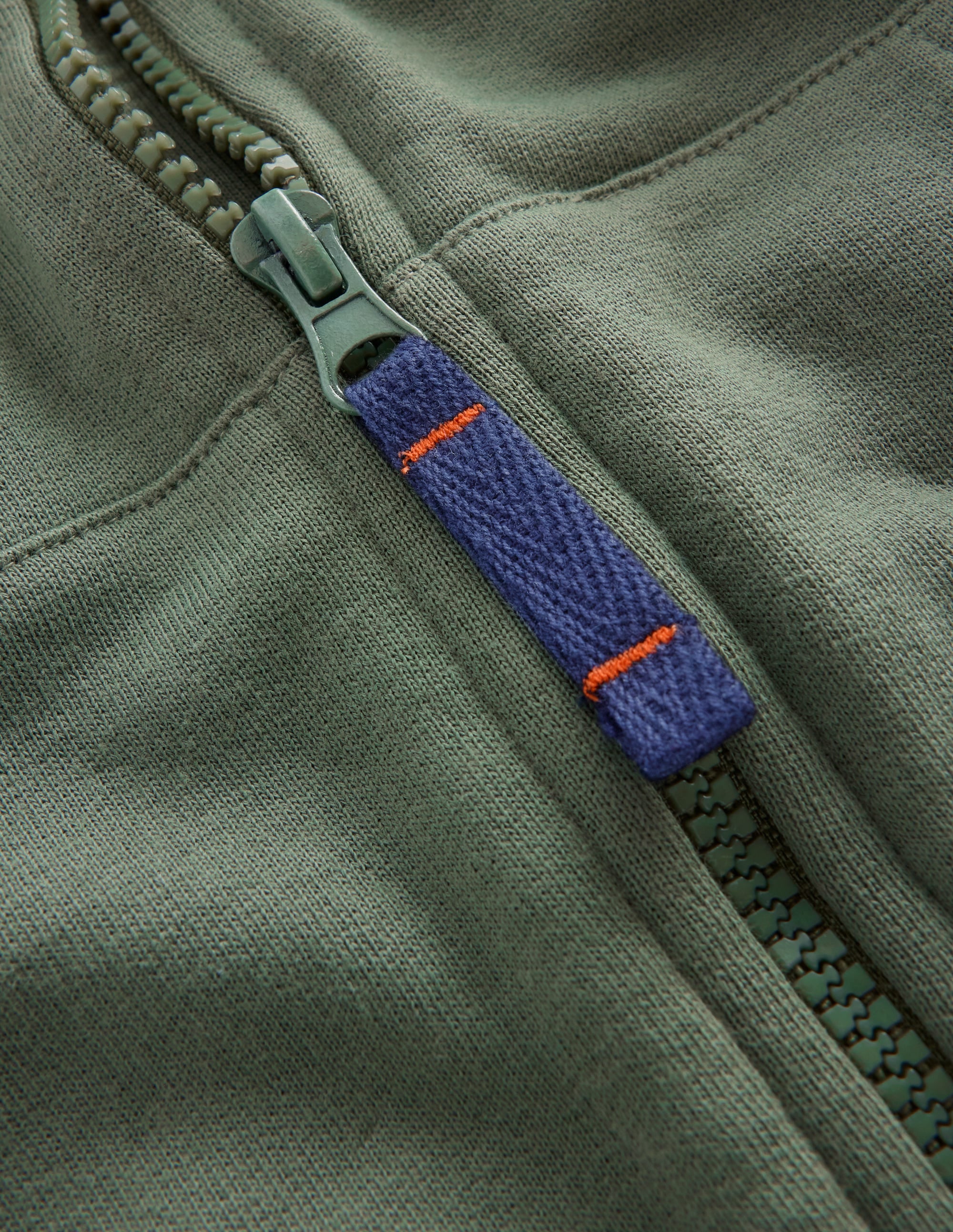 Tape Detail Zip-through Hoody-Bottle Green - Image 4