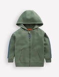 Raglan Zip-through Hoody-Bottle Green