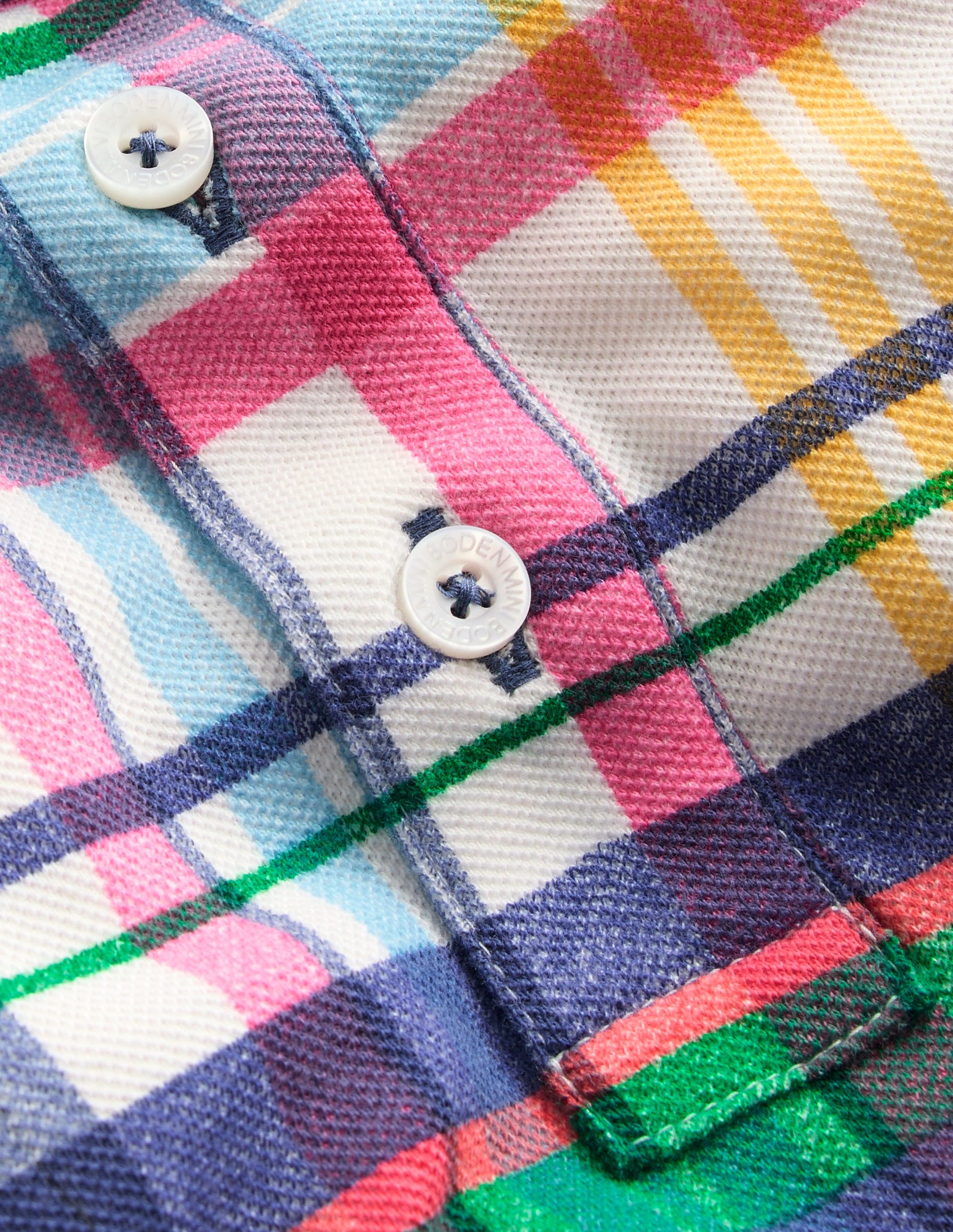 Piqué Polo Shirt-Ivory, Pink & Green Madras-4