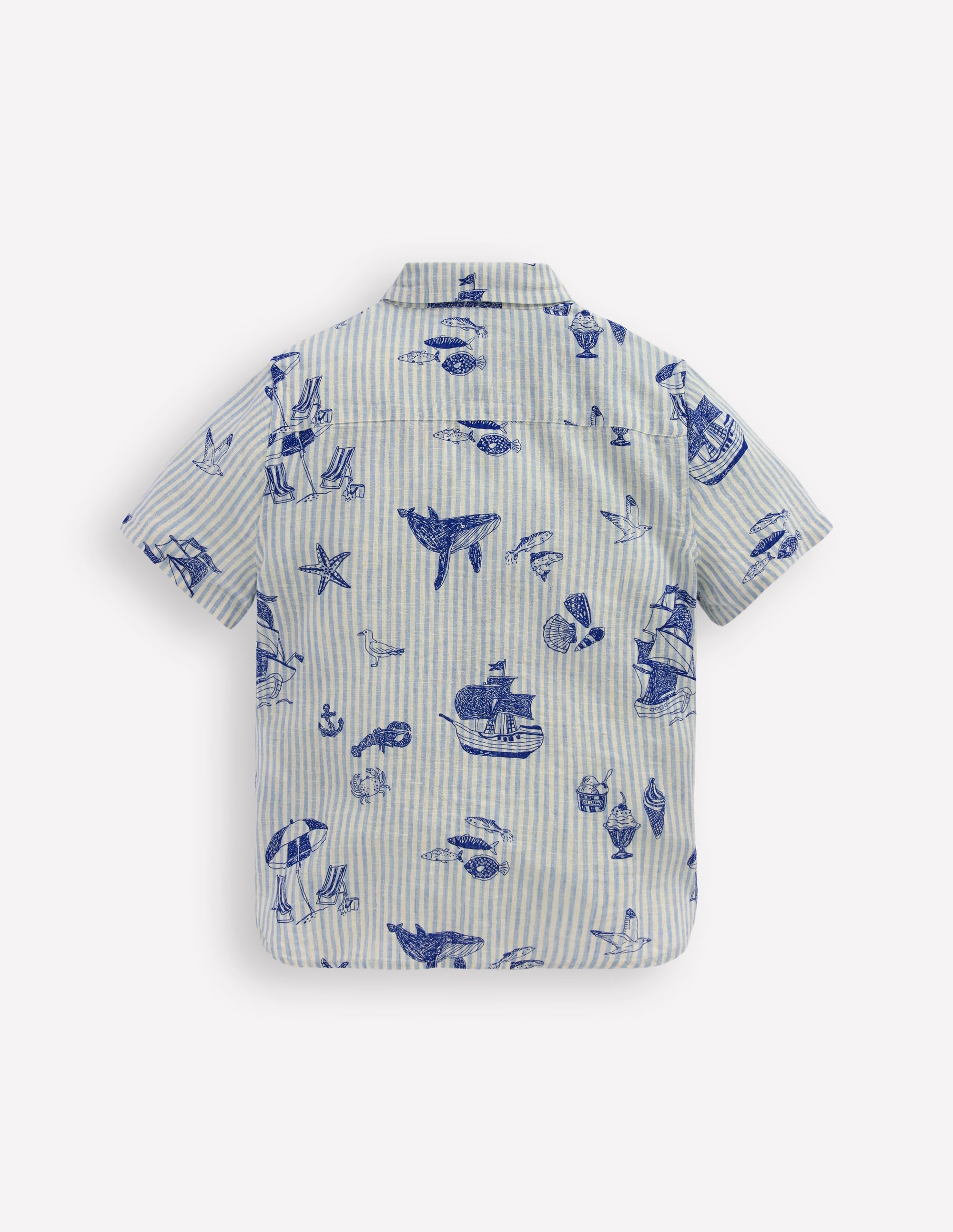 Cotton Linen Shirt-Stripe Seaside - Image 2