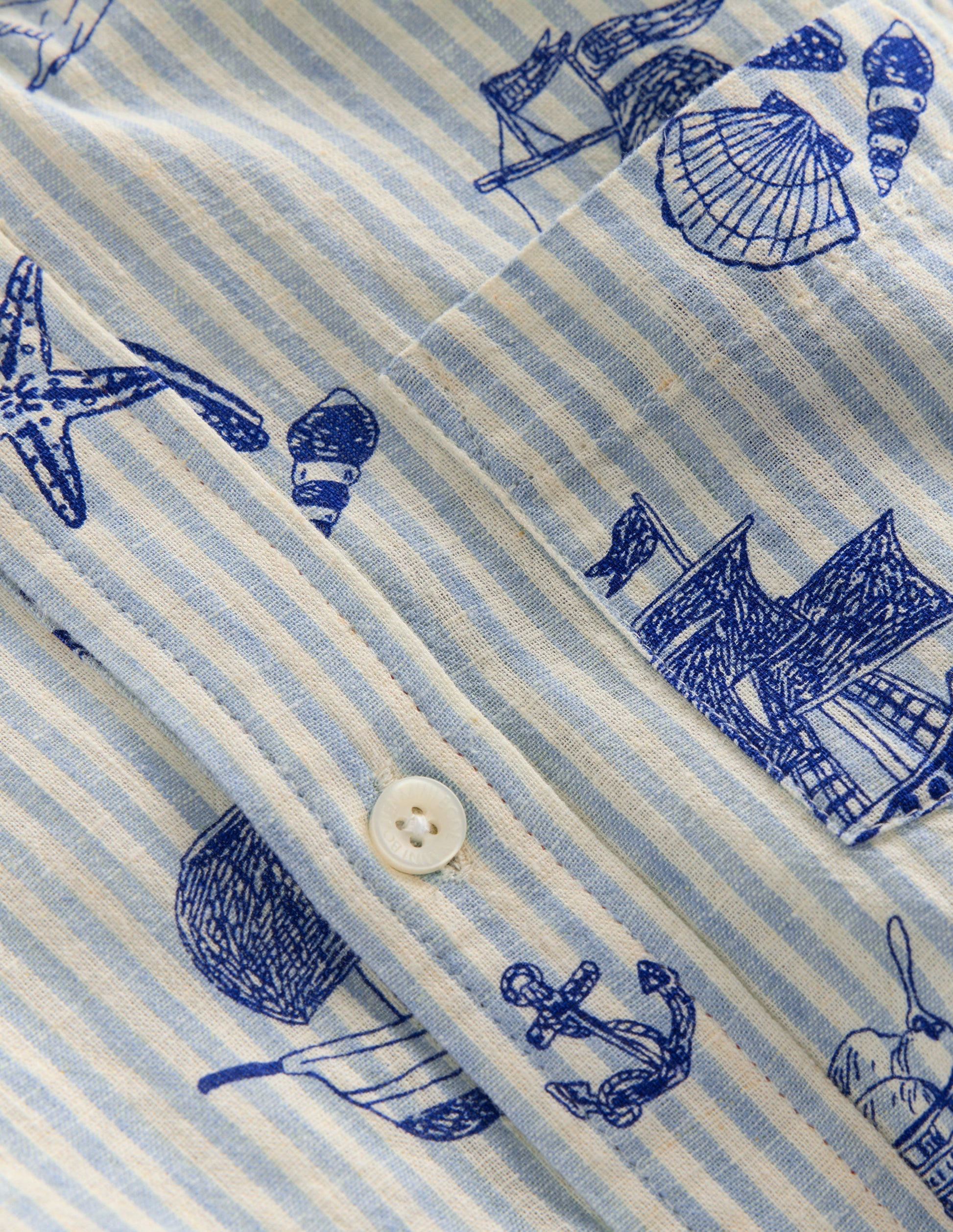Cotton Linen Shirt-Stripe Seaside-3