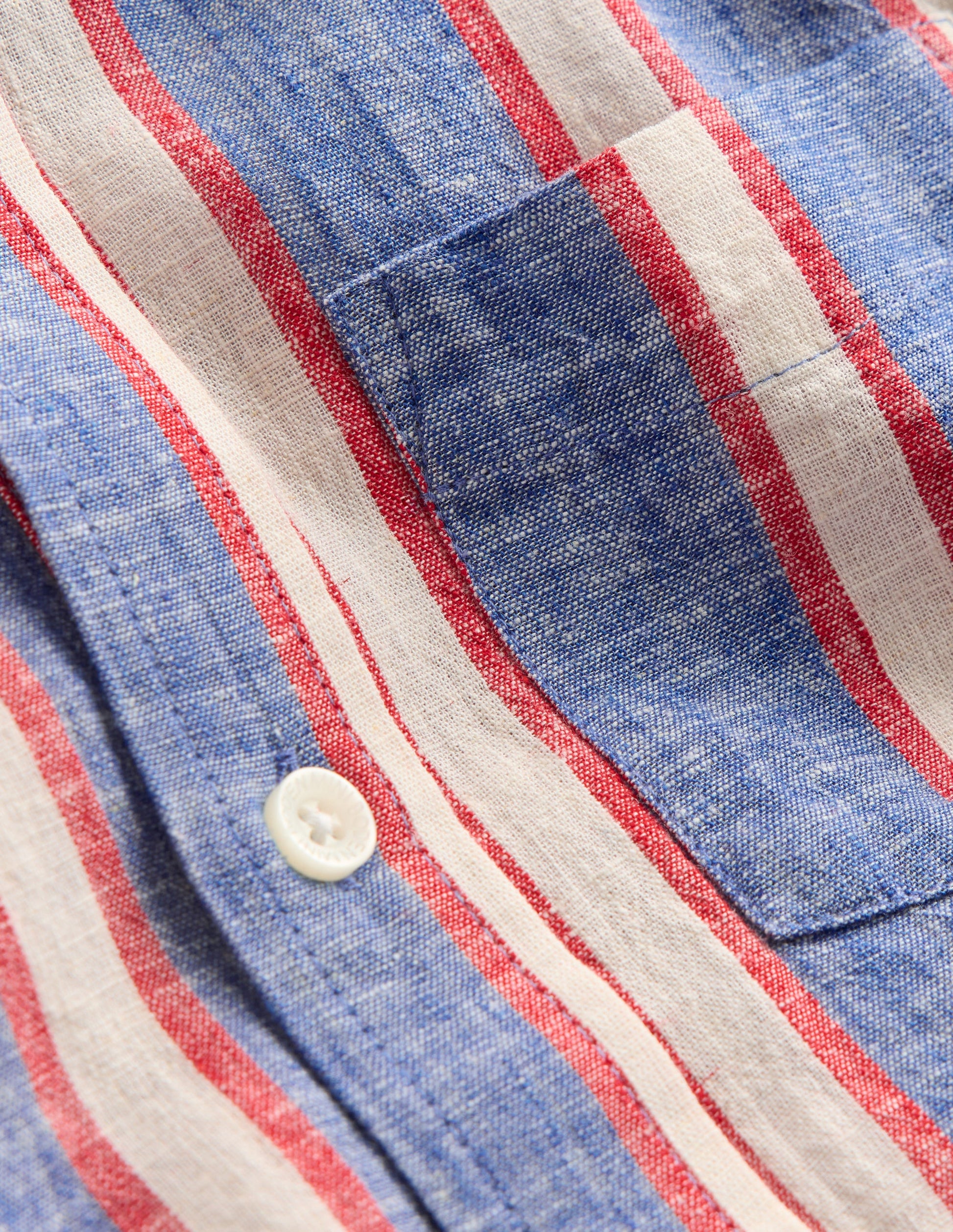 Cotton Linen Shirt-Triple Stripe-5