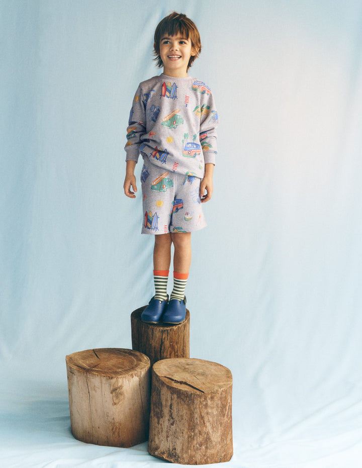 Printed Shorts-Chambray Holiday