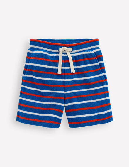 Towelling Shorts-Blue Stripe