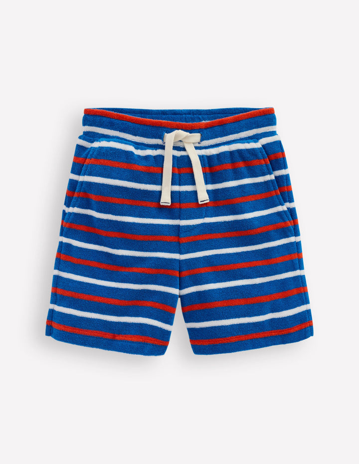 Towelling Shorts-Blue Stripe
