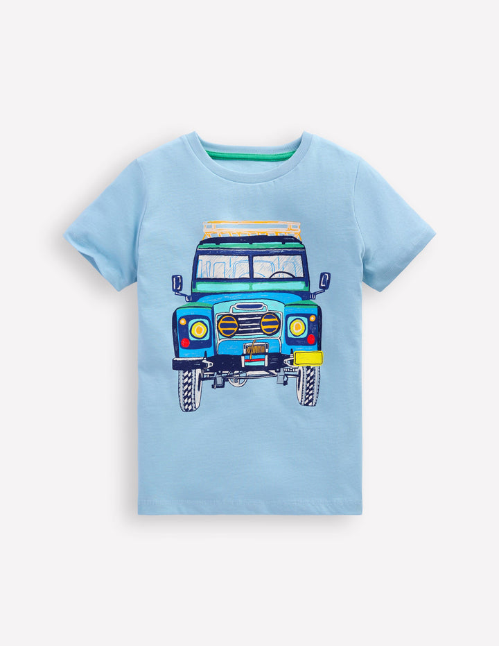 Short Sleeve Graphic T-shirt-Glacier Blue Jeep