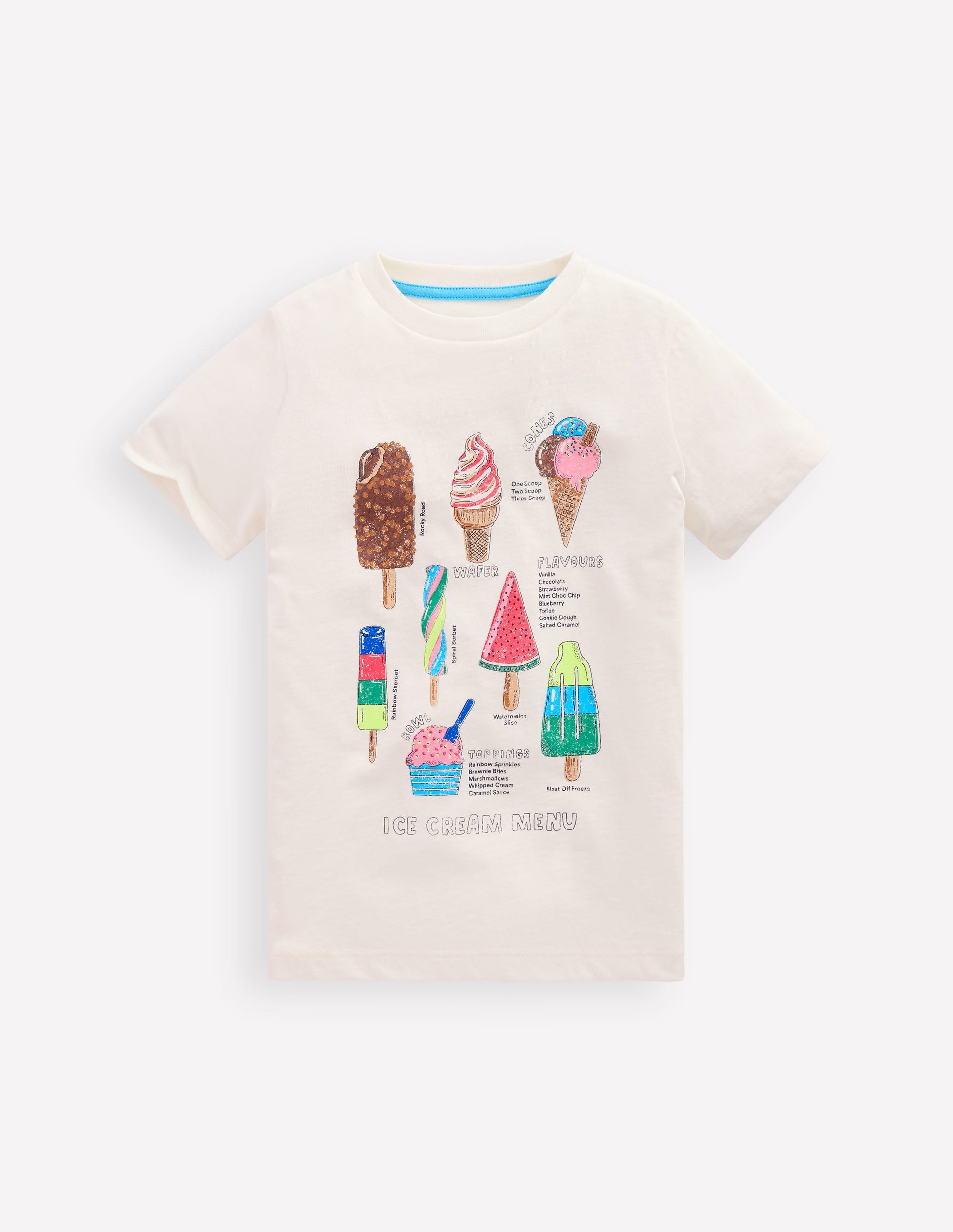 Short Sleeve Graphic T-shirt-Soft Ivory Ice Creams-1