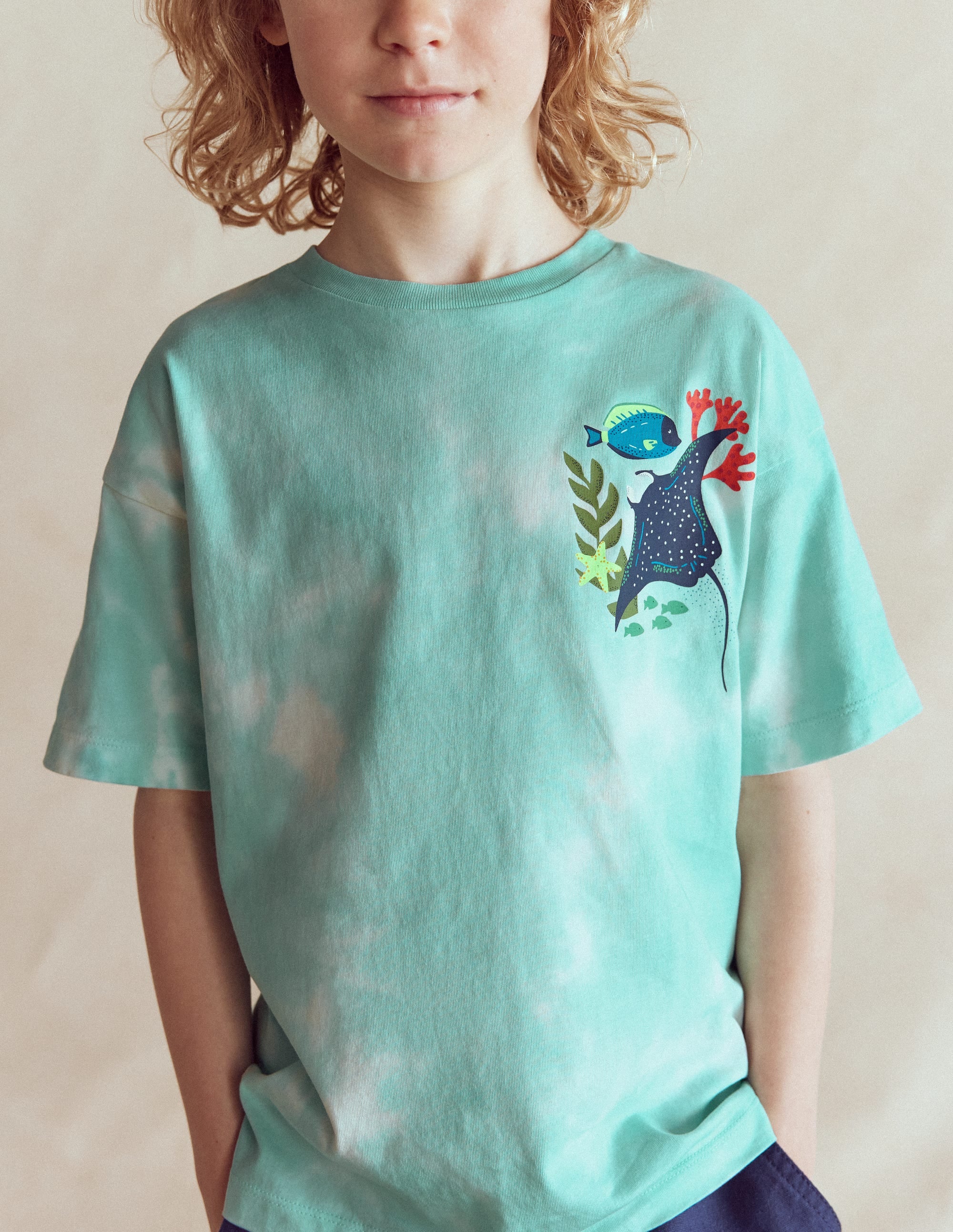 Front & Back Graphic T-shirt-Tie Dye Coral Reef - Image 3