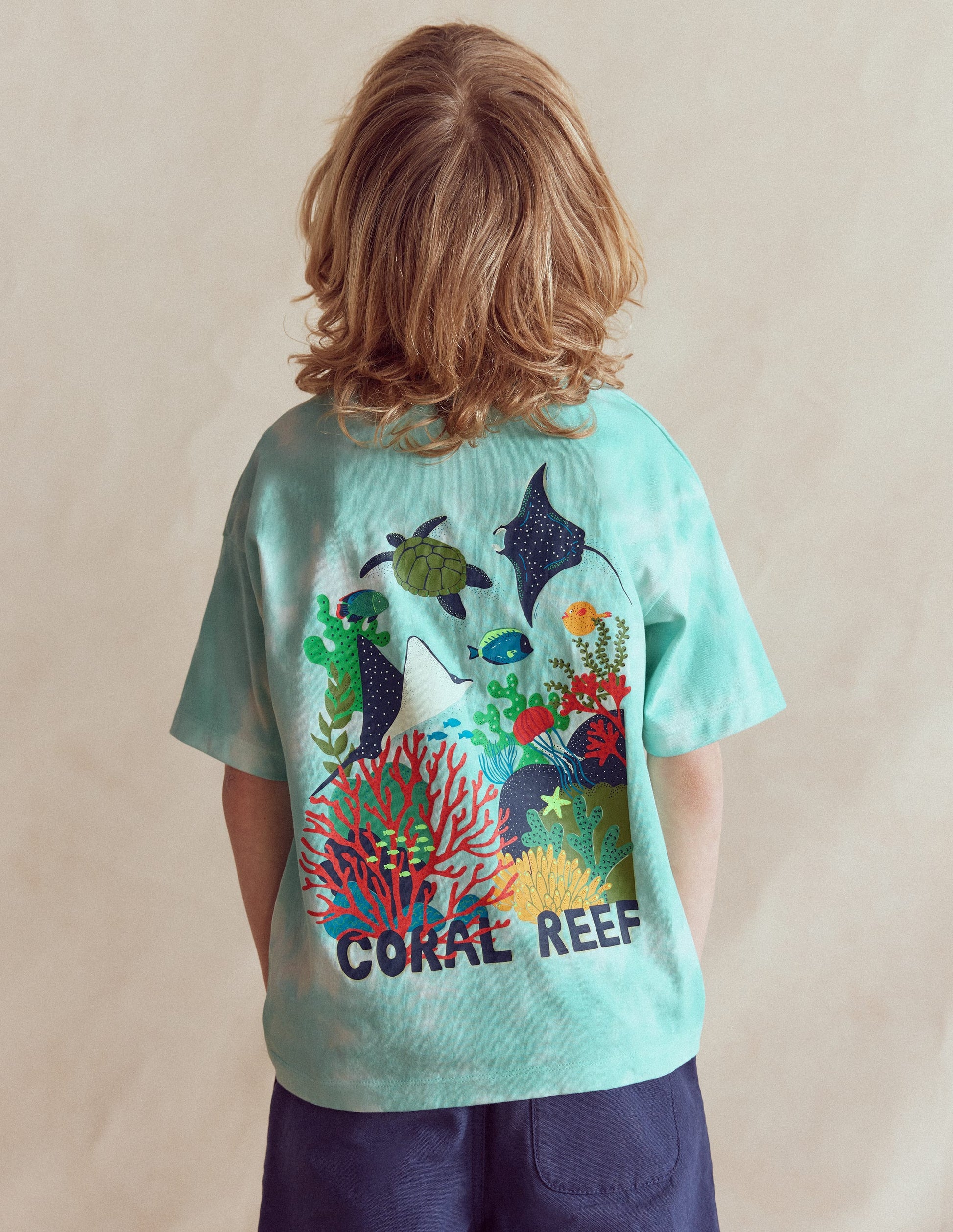 Front & Back Graphic T-shirt-Tie Dye Coral Reef-1