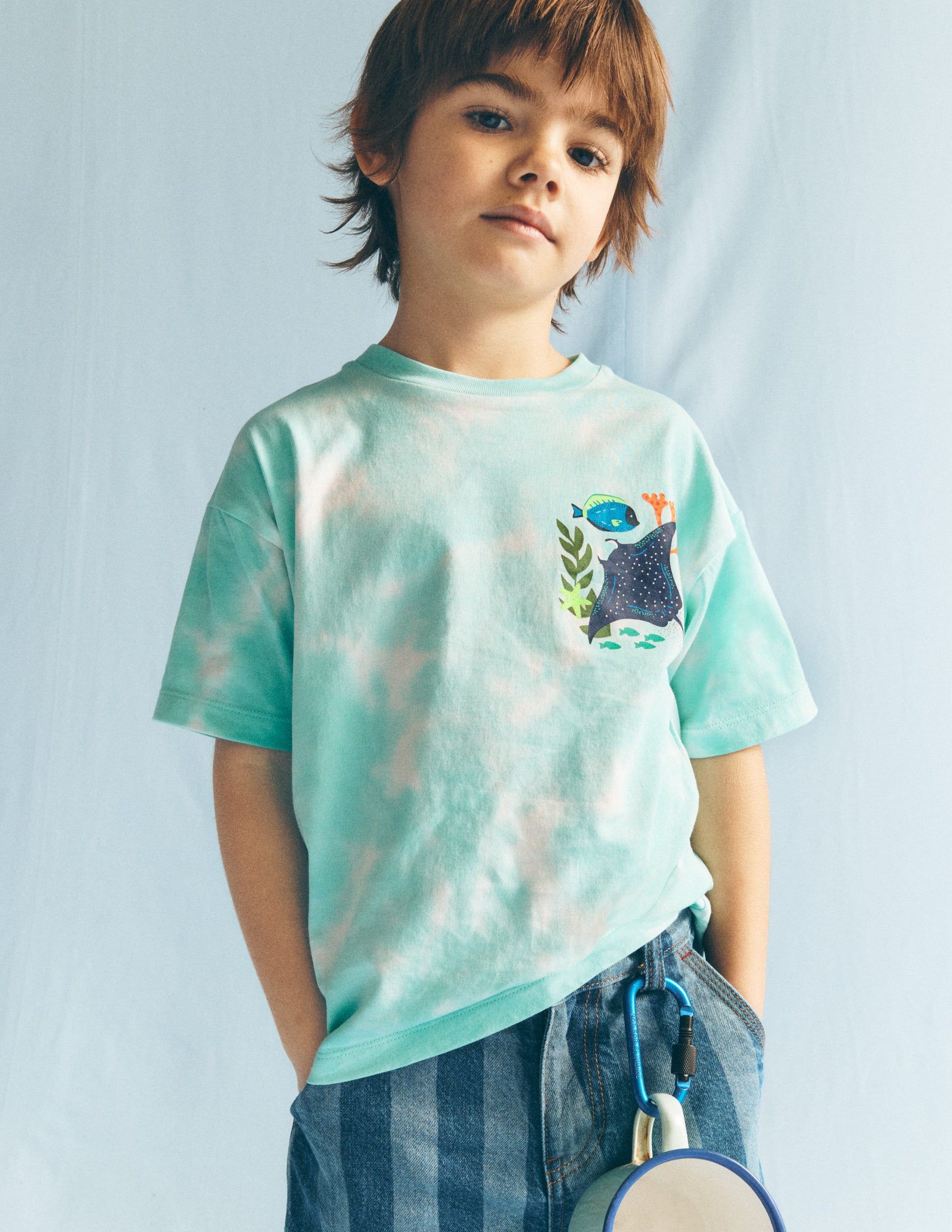 Front & Back Graphic T-shirt-Tie Dye Coral Reef-2