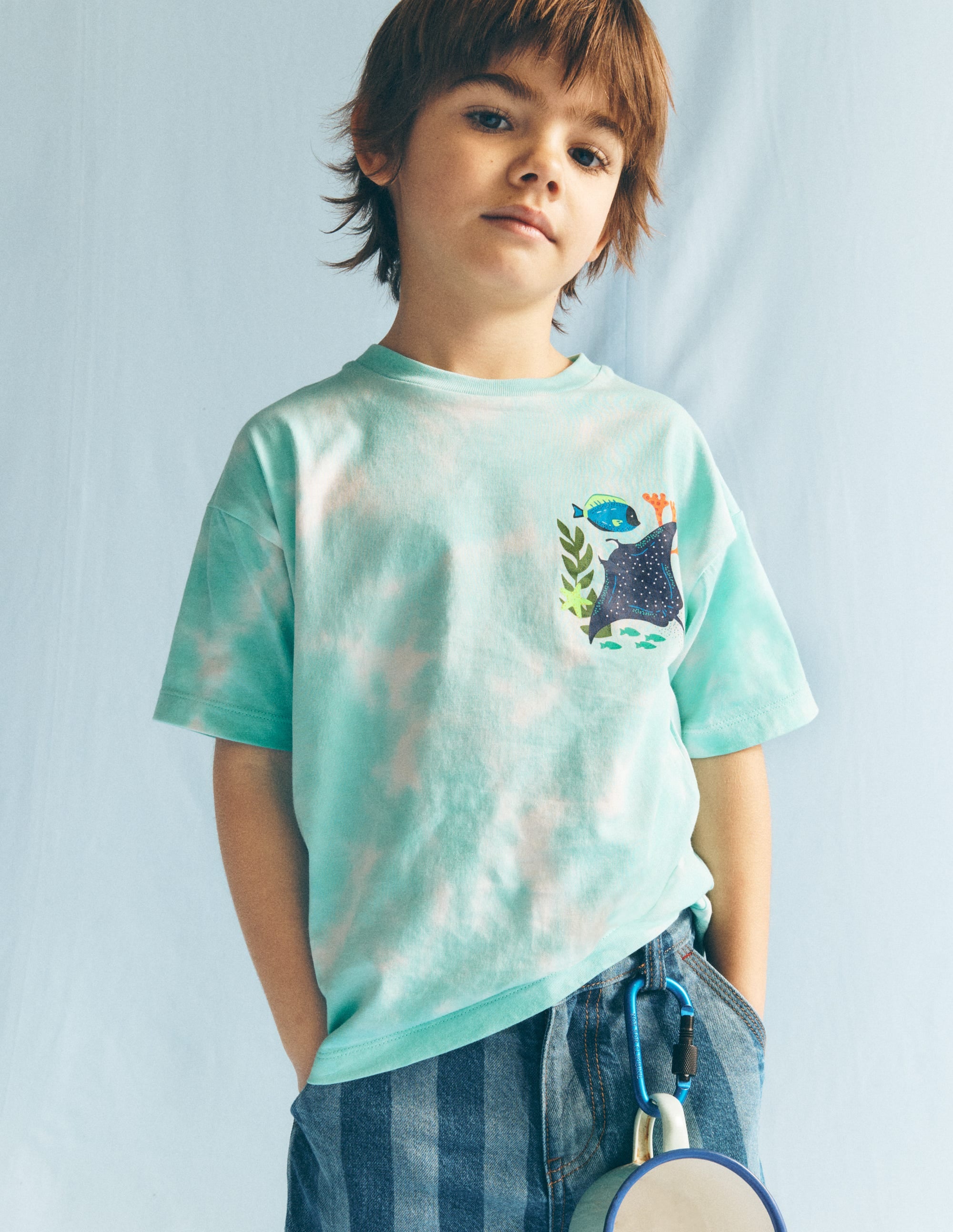 Front & Back Graphic T-shirt-Tie Dye Coral Reef - Image 2