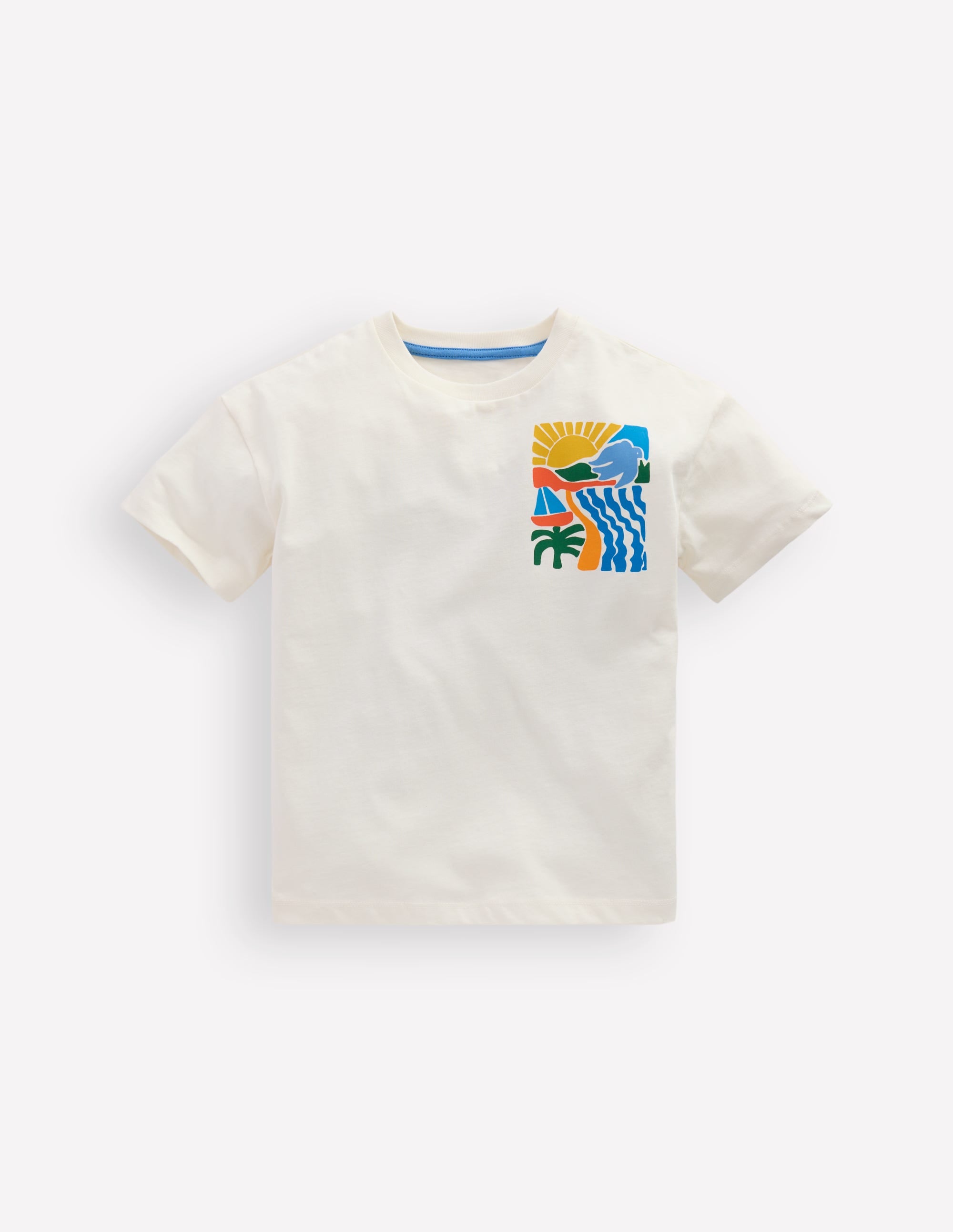 Front & Back Graphic T-shirt-Soft Ivory Sun Scape - Image 3