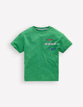 Front & Back Graphic T-shirt-Bright Green Aviation Vehicles