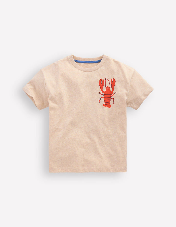 Front & Back Graphic T-shirt-Oatmeal Crustaceans