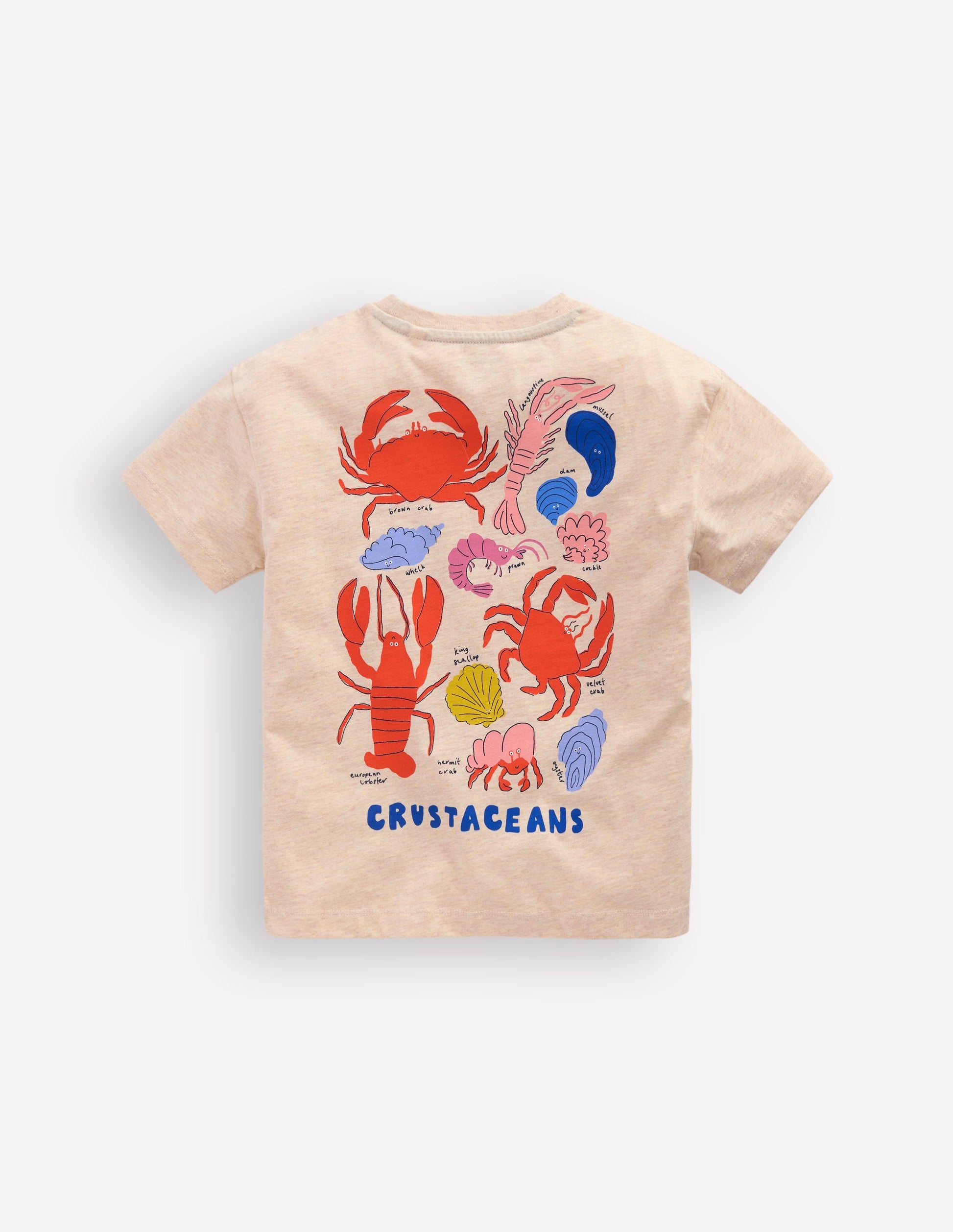 Front & Back Graphic T-shirt-Oatmeal Crustaceans-4