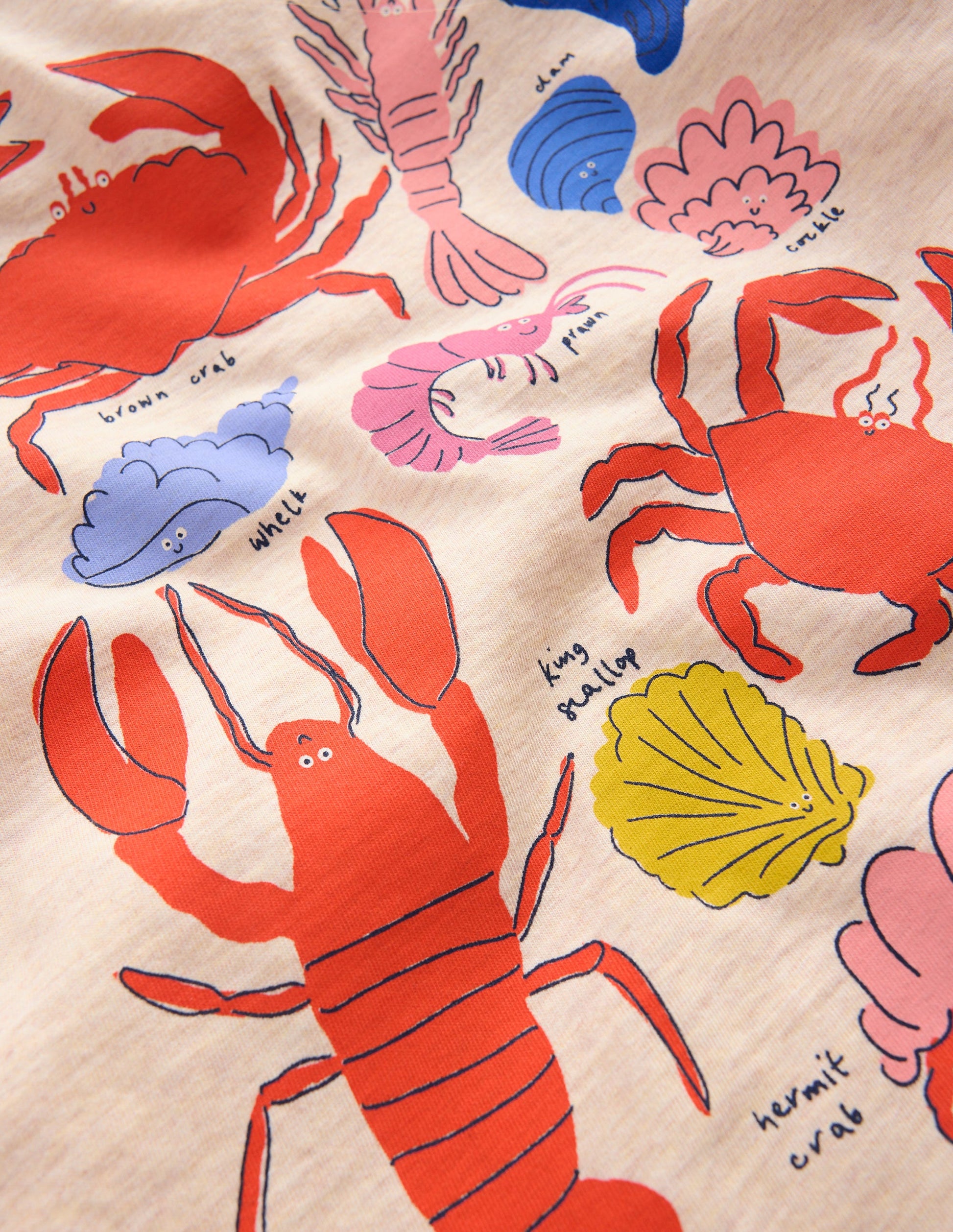 Front & Back Graphic T-shirt-Oatmeal Crustaceans-5