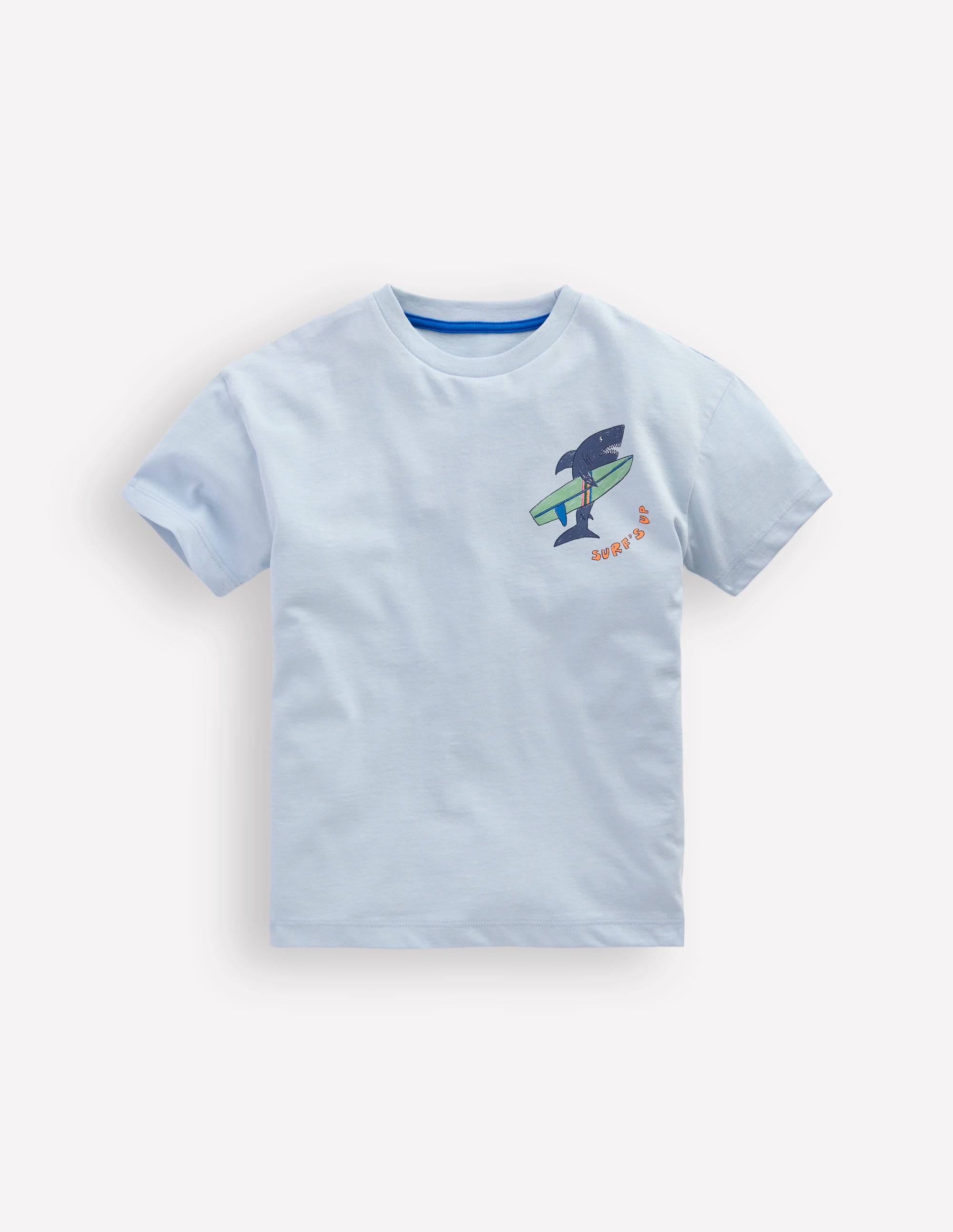 Front & Back Graphic T-shirt-Niagra Mist Surfing Shark - Image 1