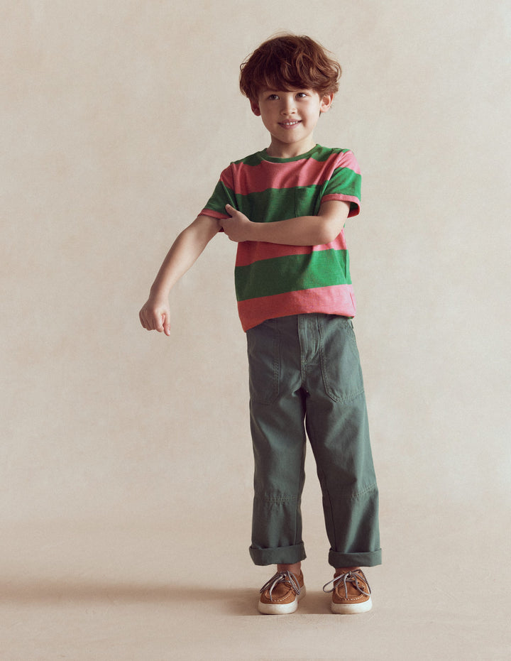 Everyday Short Sleeve T-Shirt-Shamrock Green/Chintz Pink