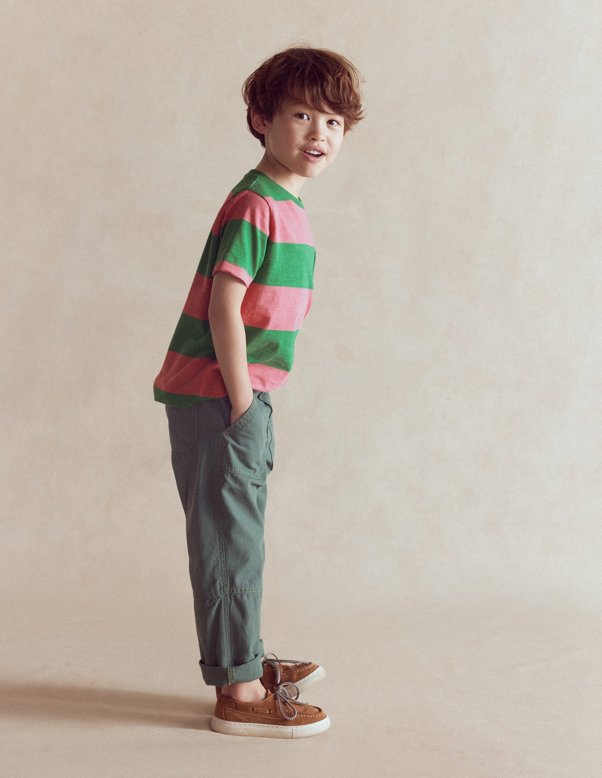 Everyday Short Sleeve T-Shirt-Shamrock Green/Chintz Pink-2