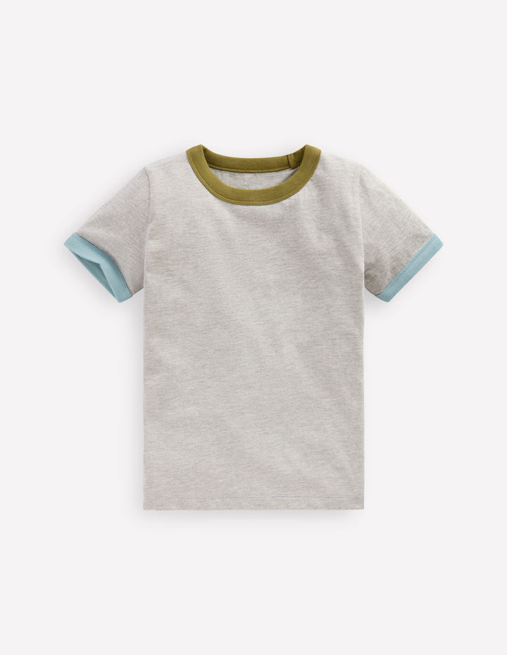 Ringer T-shirt-Grey Marl