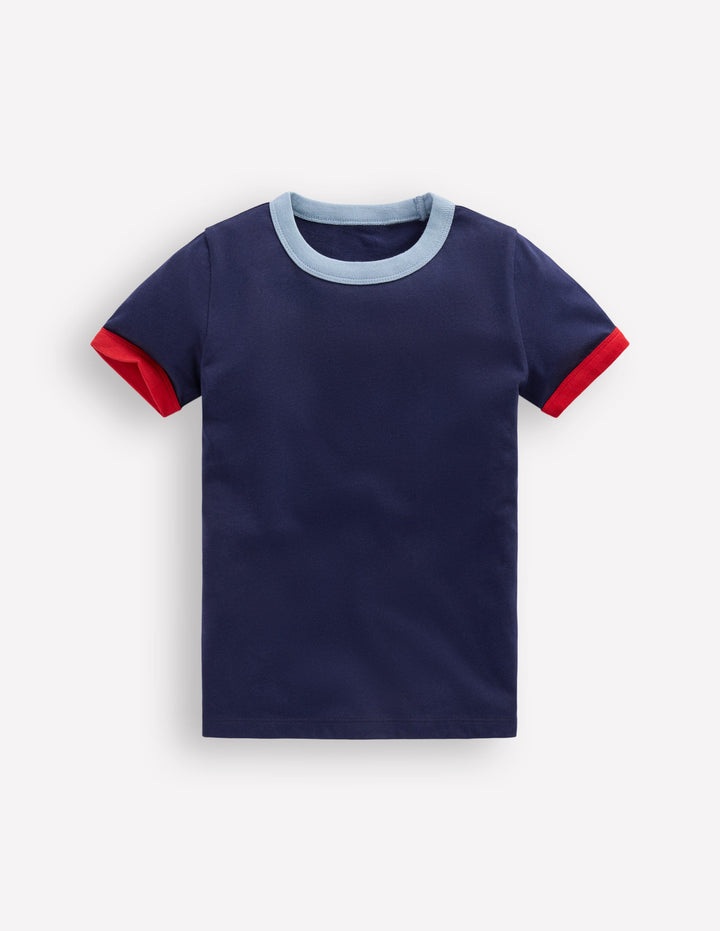 Ringer T-shirt-navy