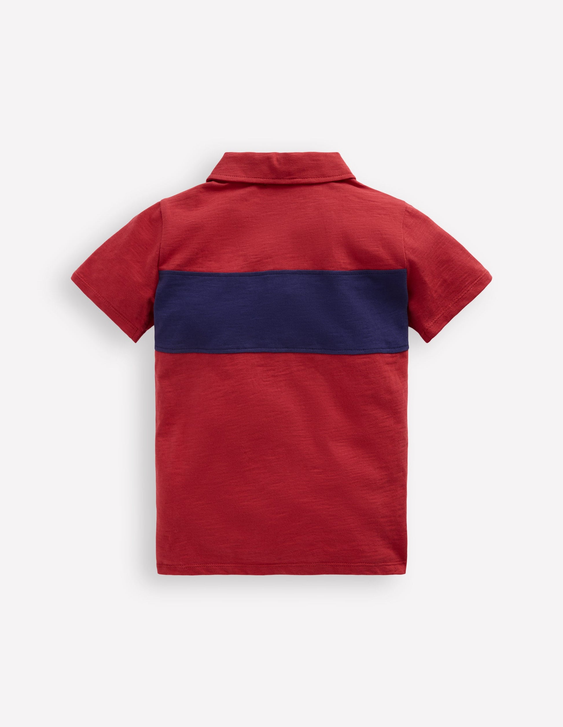 Slub Polo Shirt-Jam Red / College Navy-3