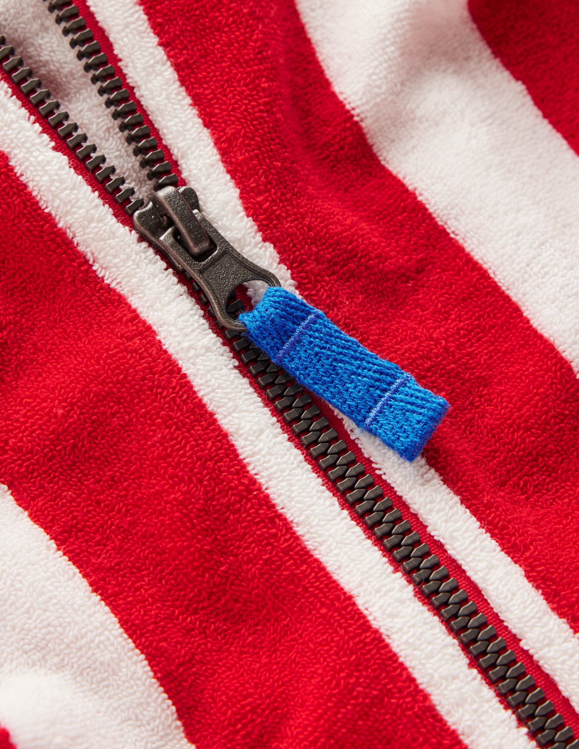 Towelling Zip-Up Throw-On-Red Stripe-3