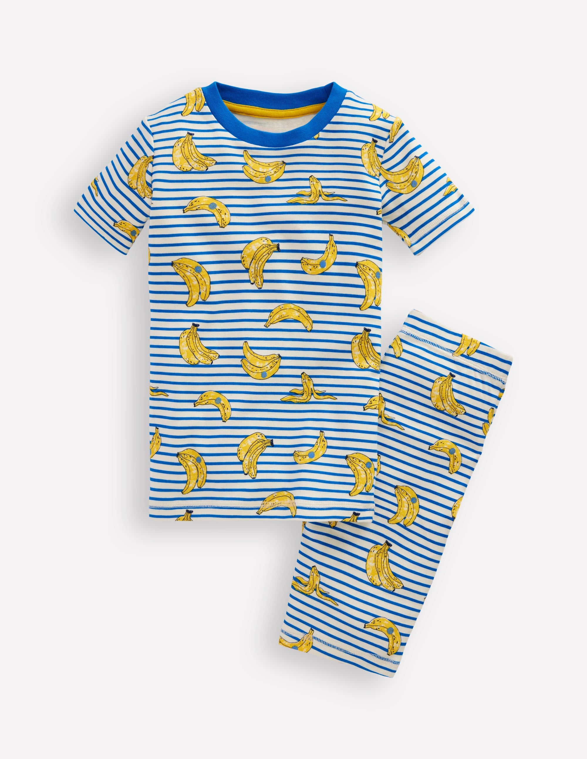 Snug Short John Pajamas-Multi Banana Stripe - Image 1