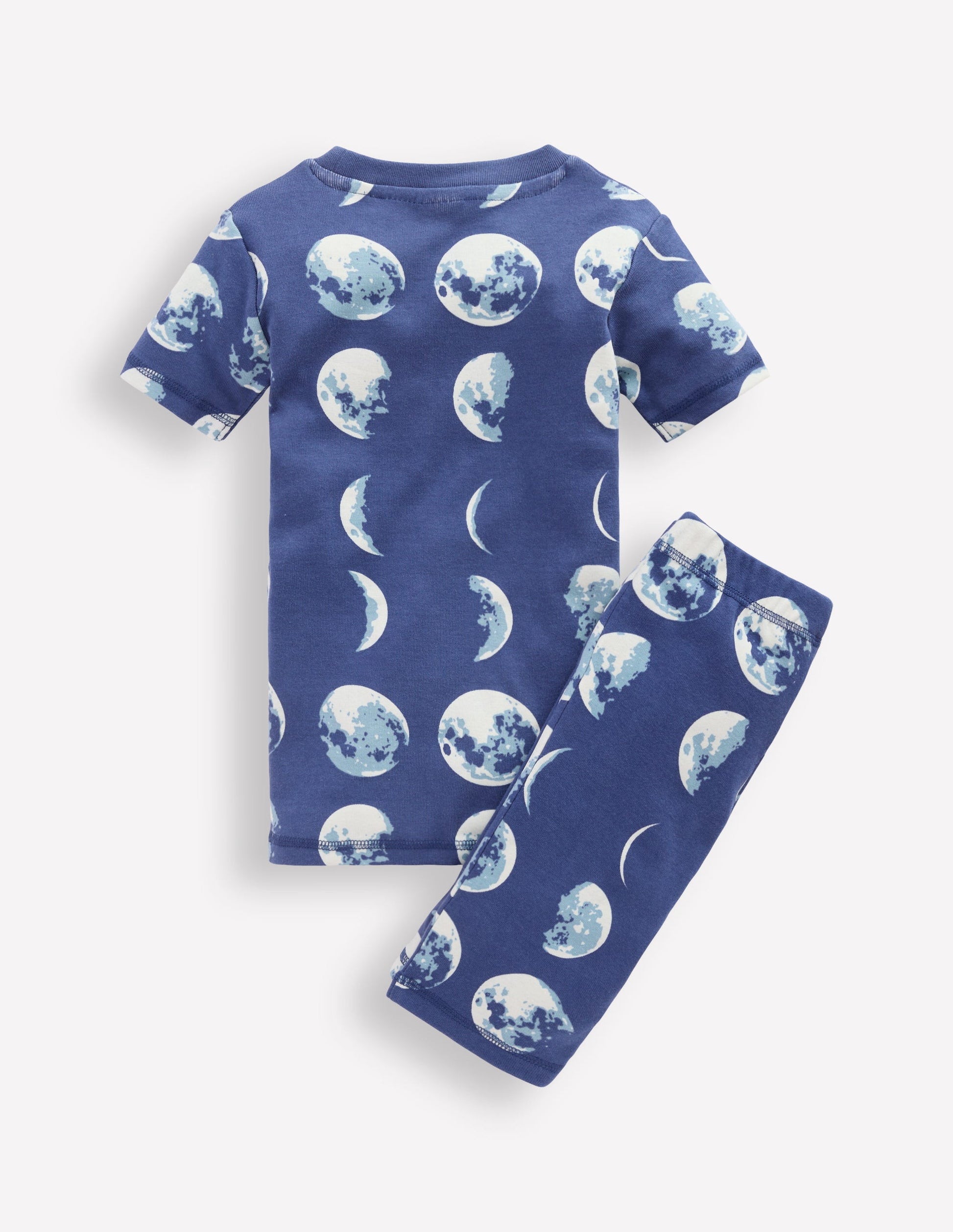 Snug Short John Glow Pyjamas-Navy Moon Phases-2