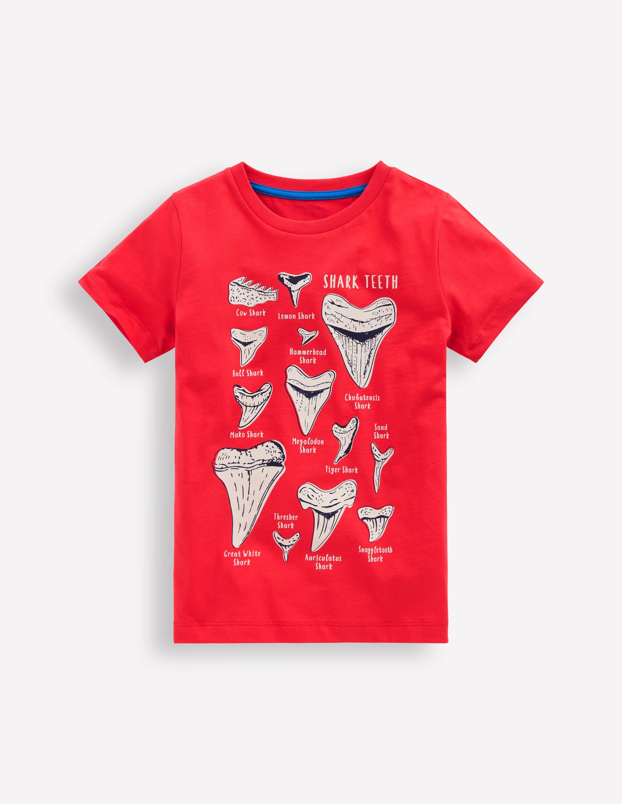 Glow-In-The-Dark T-shirt-Hot Coral Sharks Teeth | Boden USA