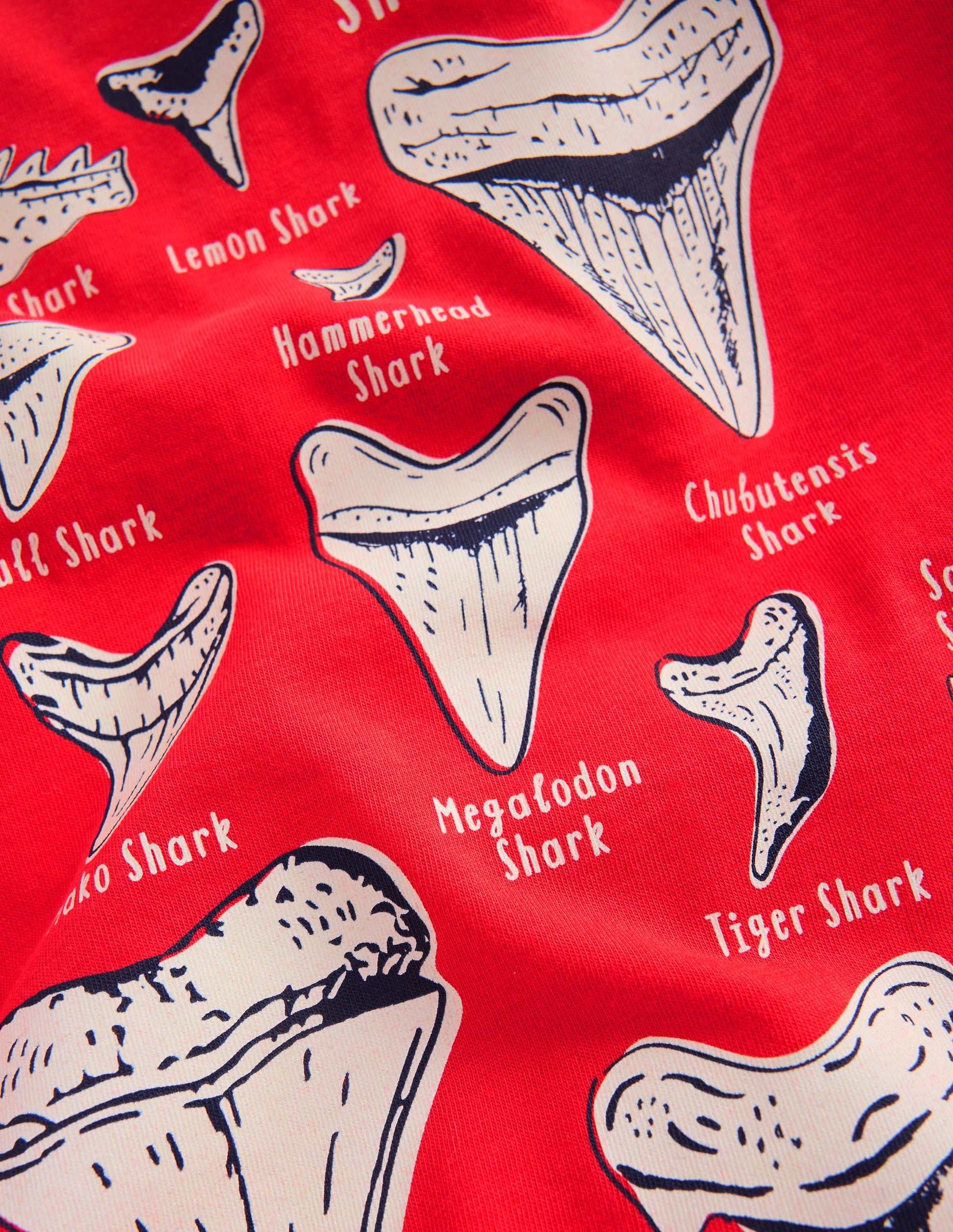 Glow-In-The-Dark T-shirt-Hot Coral Sharks Teeth-4