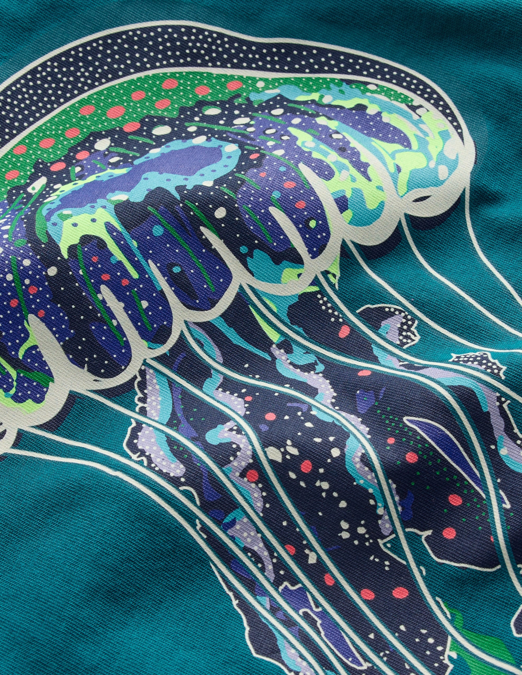 Glow-In-The-Dark T-shirt-Deep Sea Blue Jelly Fish - Image 3