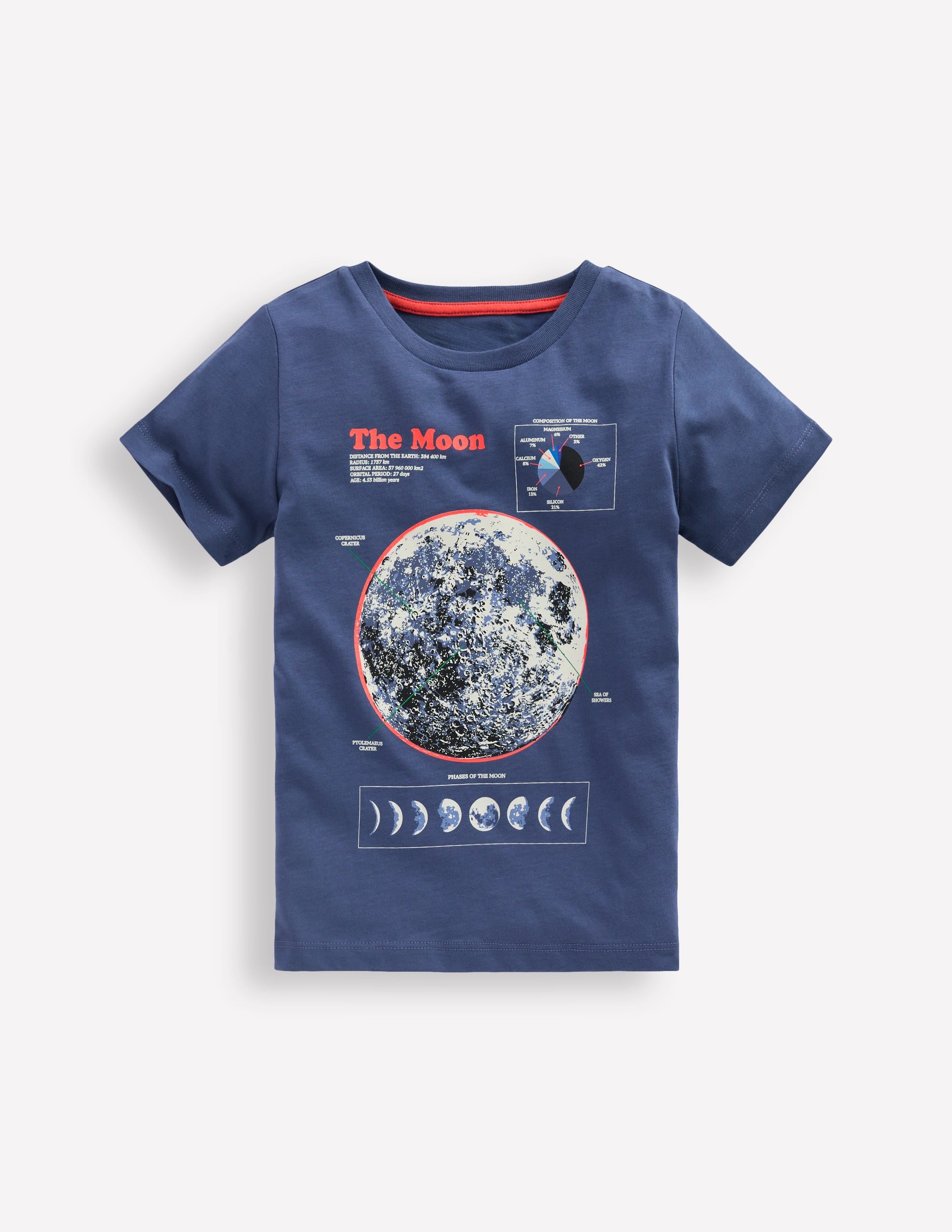 Glow-In-The-Dark T-shirt-Robot Blue Marl Moon - Image 1
