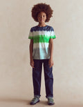 Tie Dye T-shirt-Blue Multi Stripe