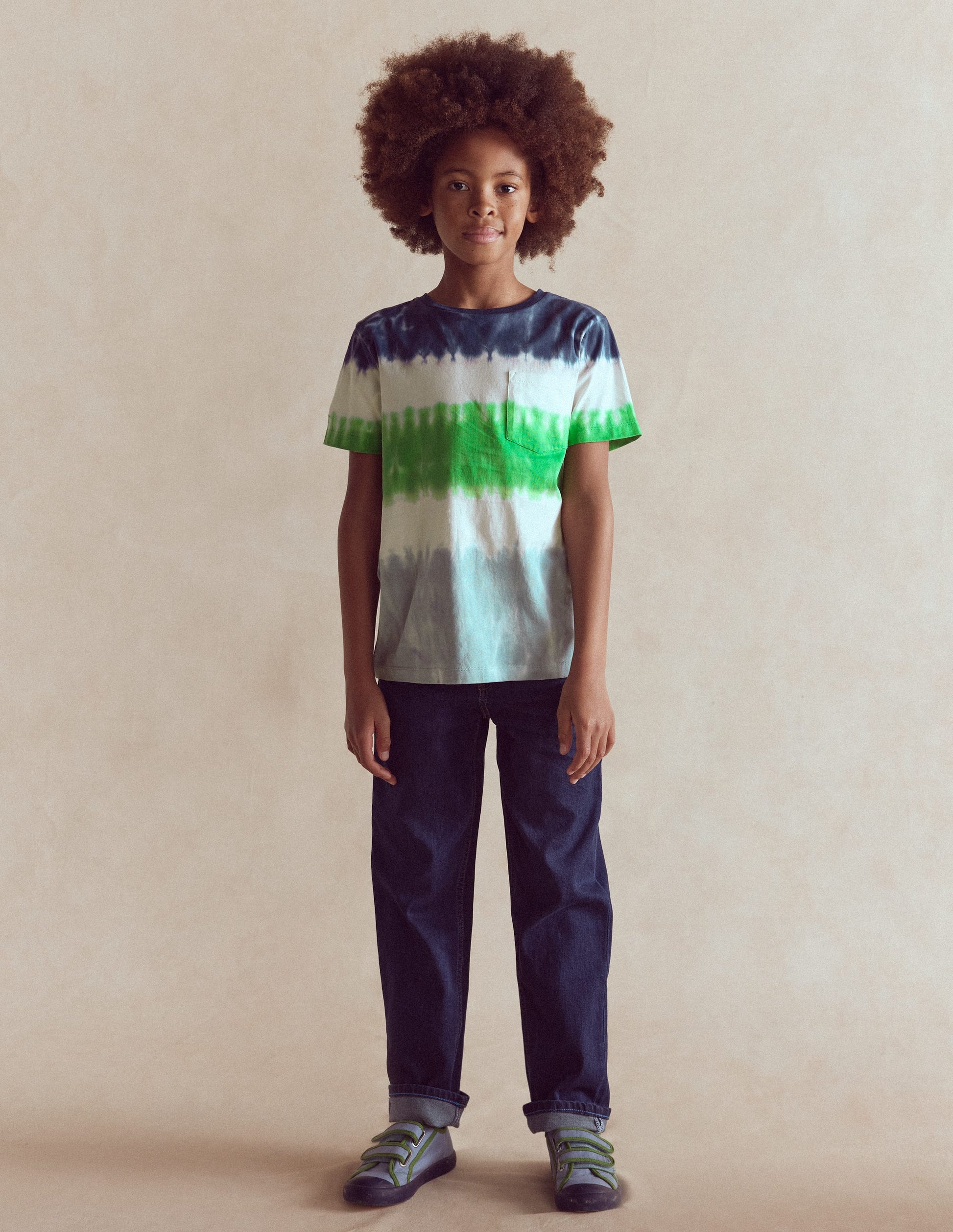 Tie Dye T-shirt-BLUE MULTI STRIPE-1