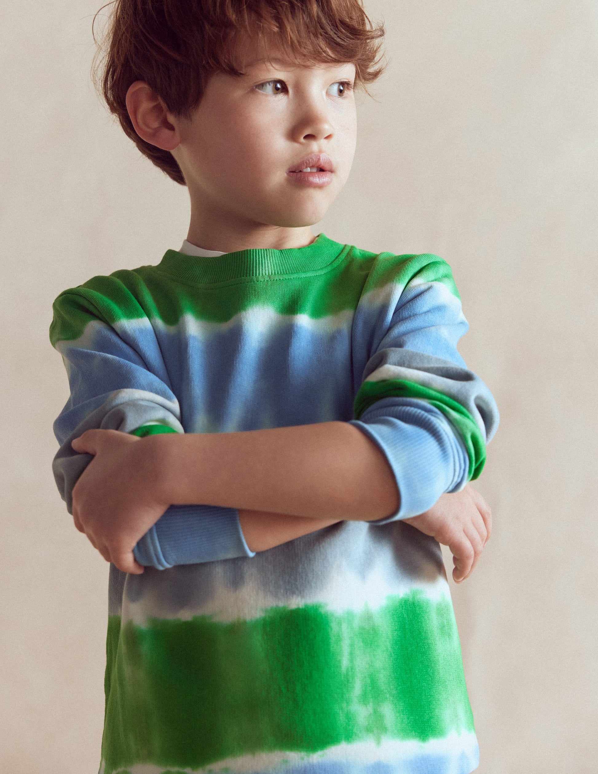 Tie Dye Sweatshirt-Green / Blue-1