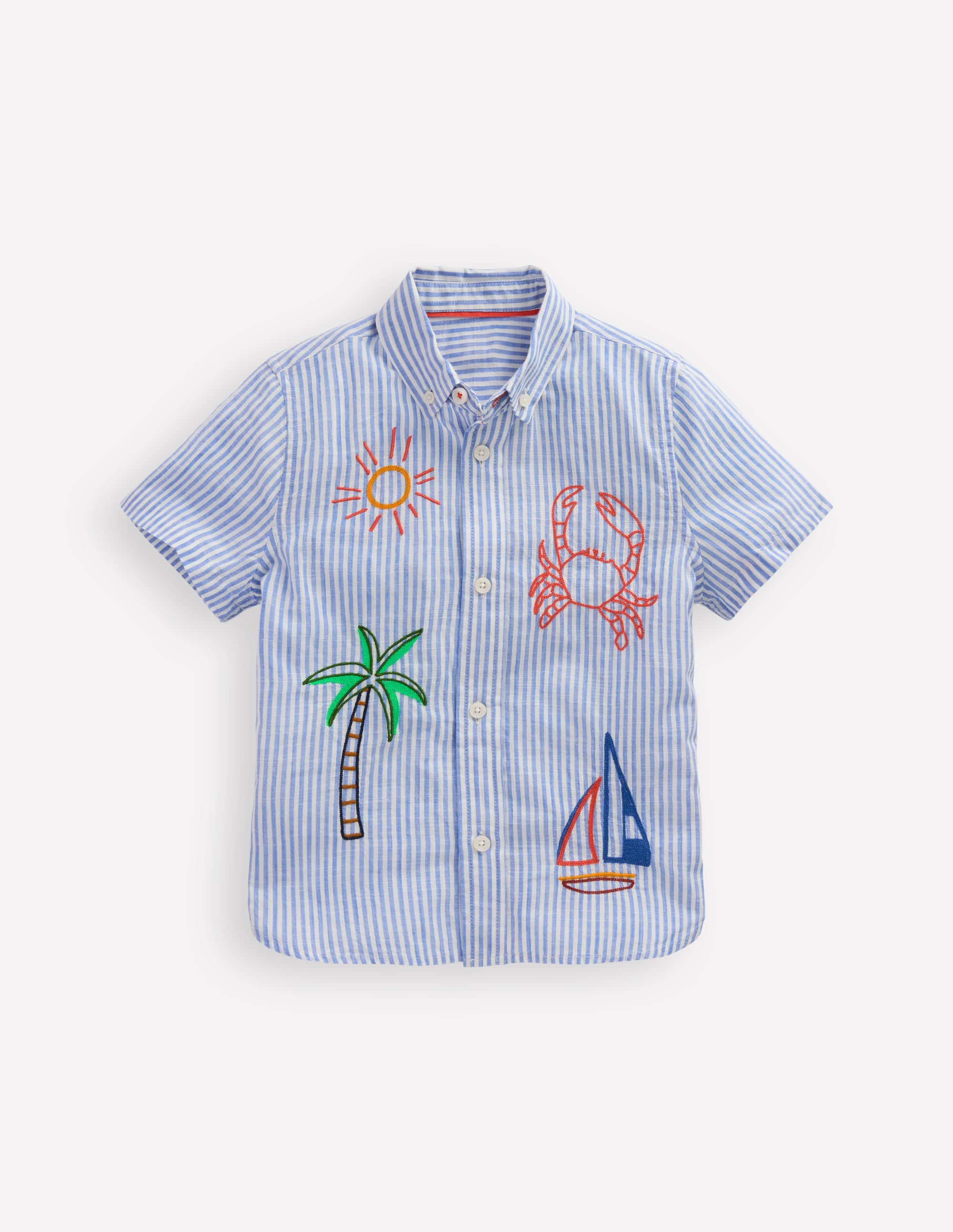 Embroidered Short Sleeve Shirt-Sea Side Embroidery | Boden USA