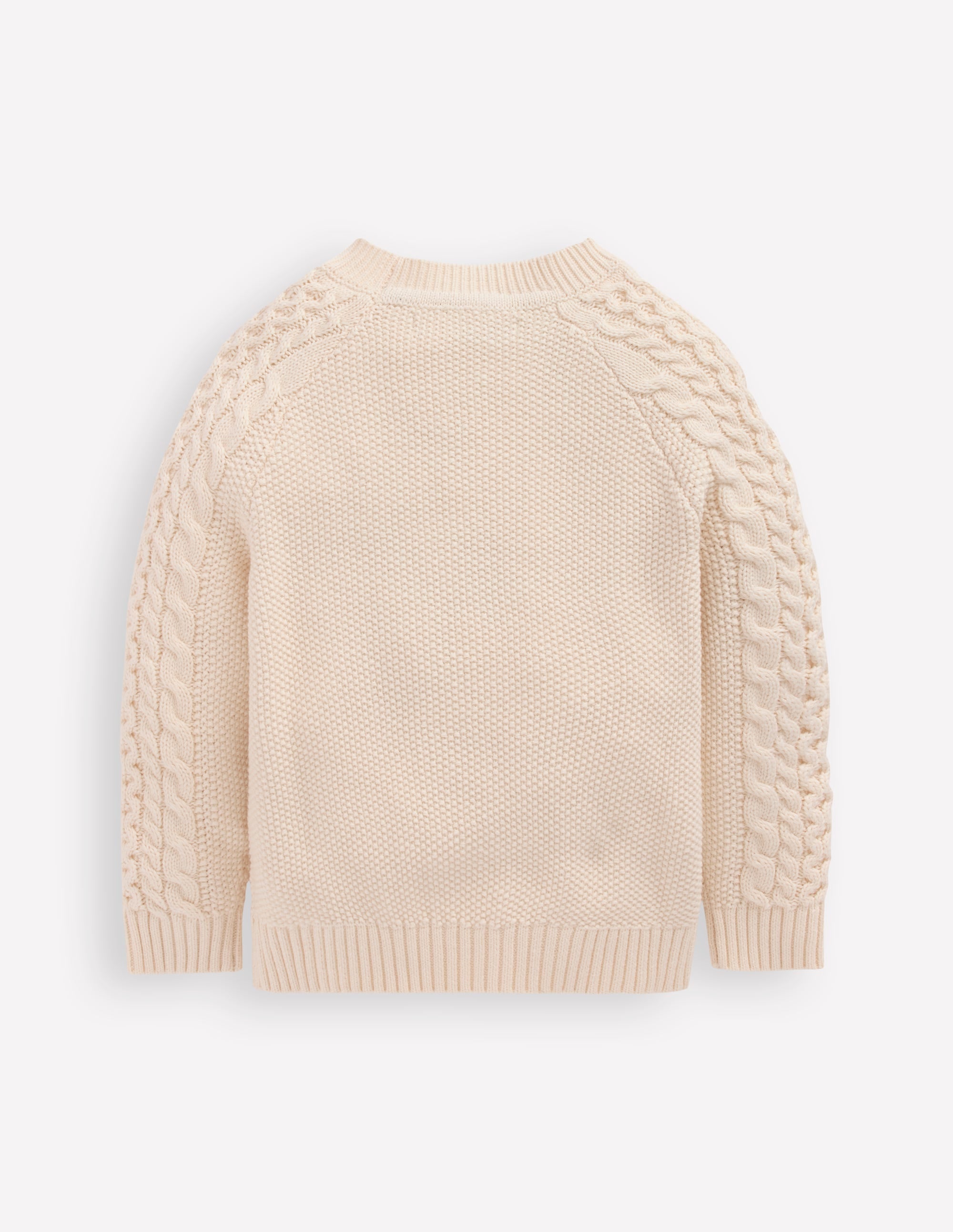 Cable Embroidered Sweater-Warm Ivory - Image 7