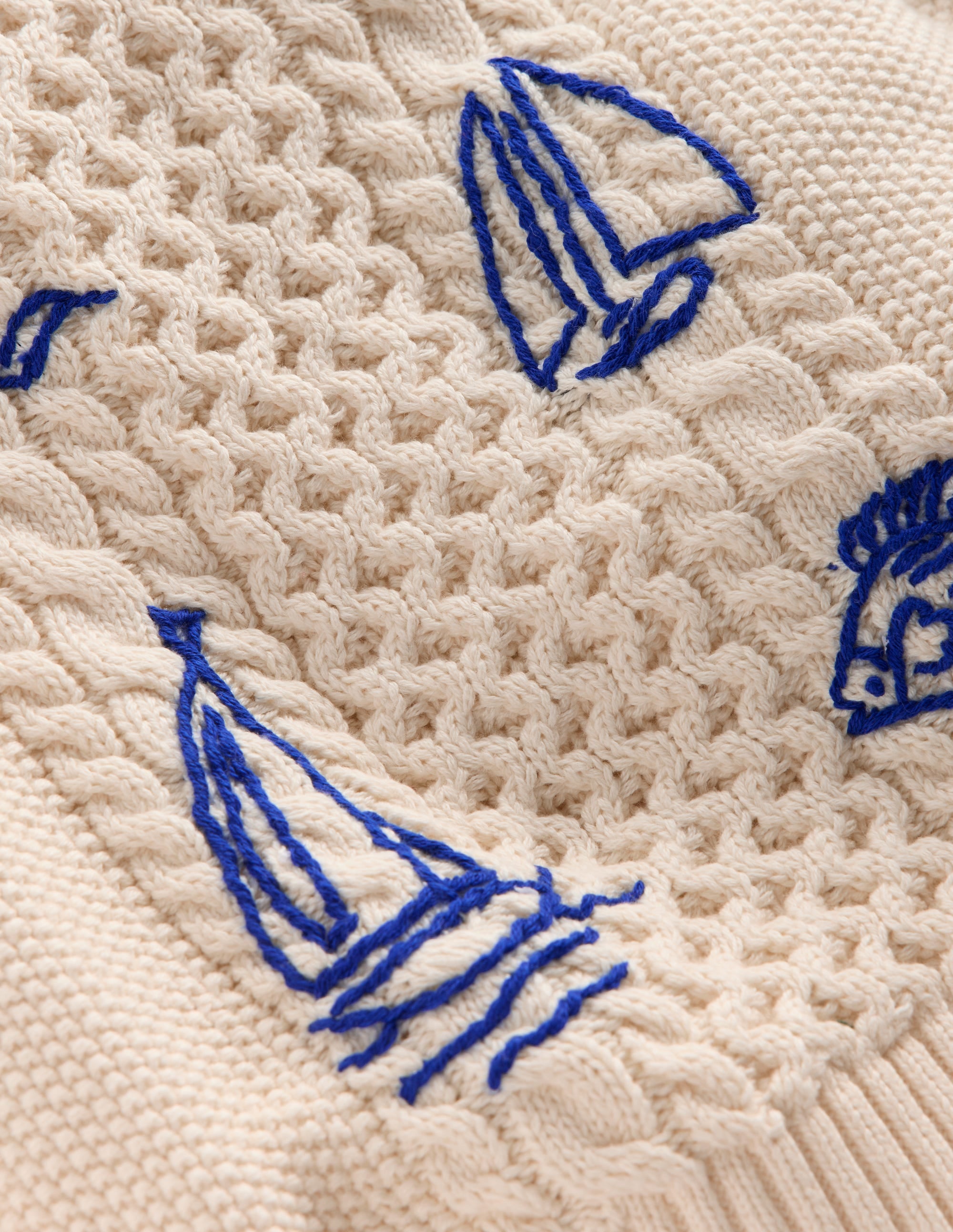 Cable Embroidered Sweater-Warm Ivory - Image 8
