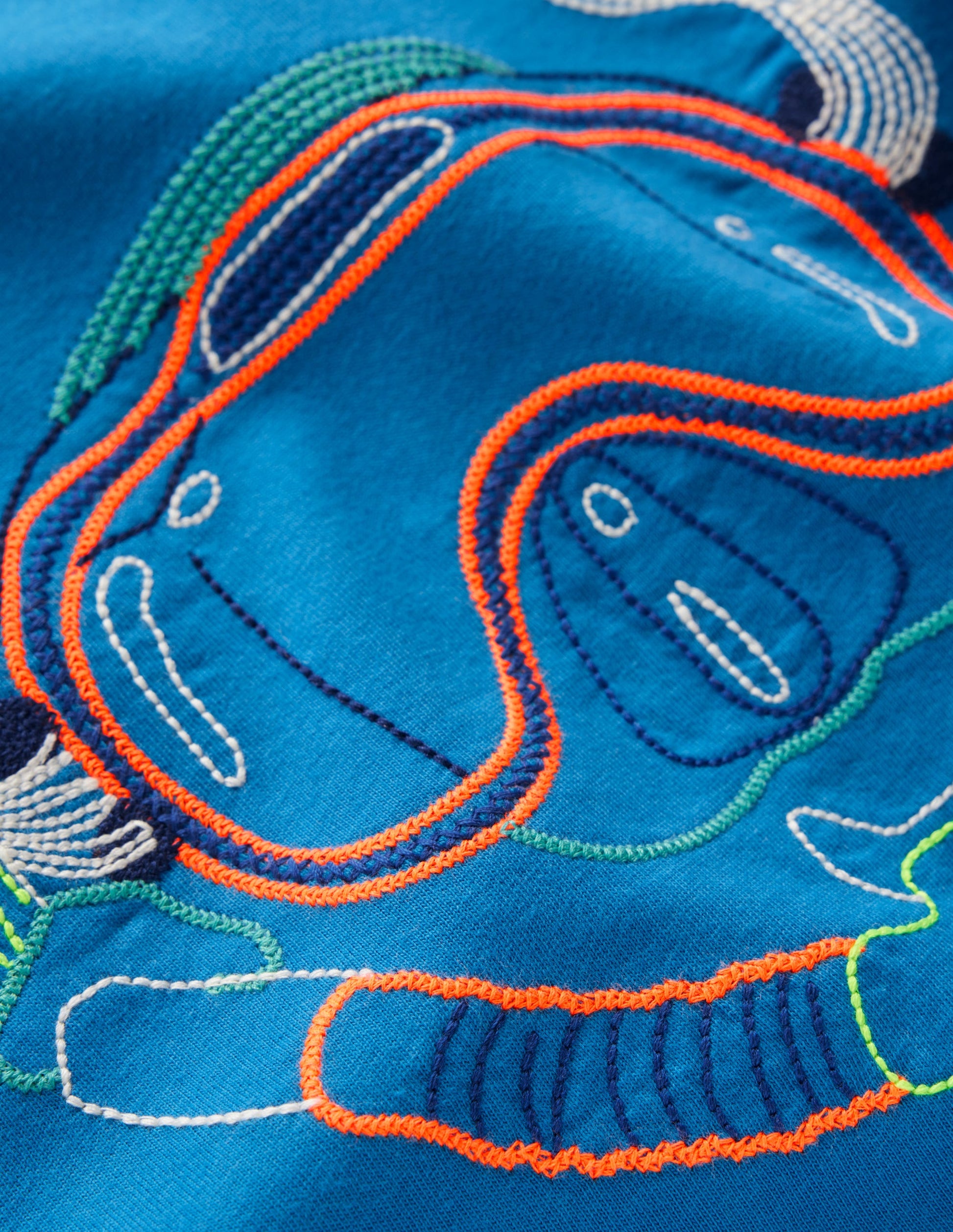 Linear Stitch T-shirt-Brilliant Blue Snorkel-3