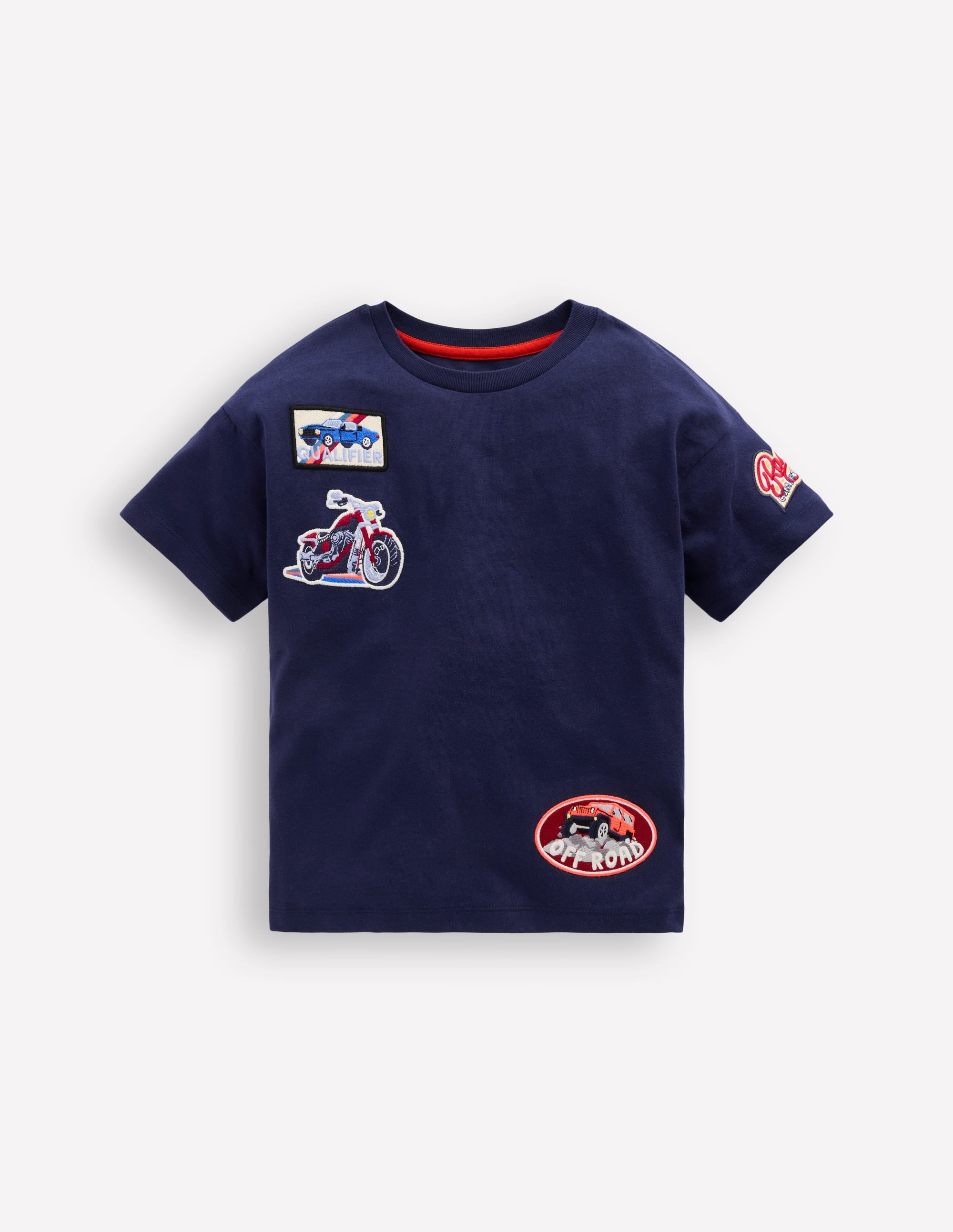 Short Sleeve Badge T-shirt-College Navy Cars - Image 1