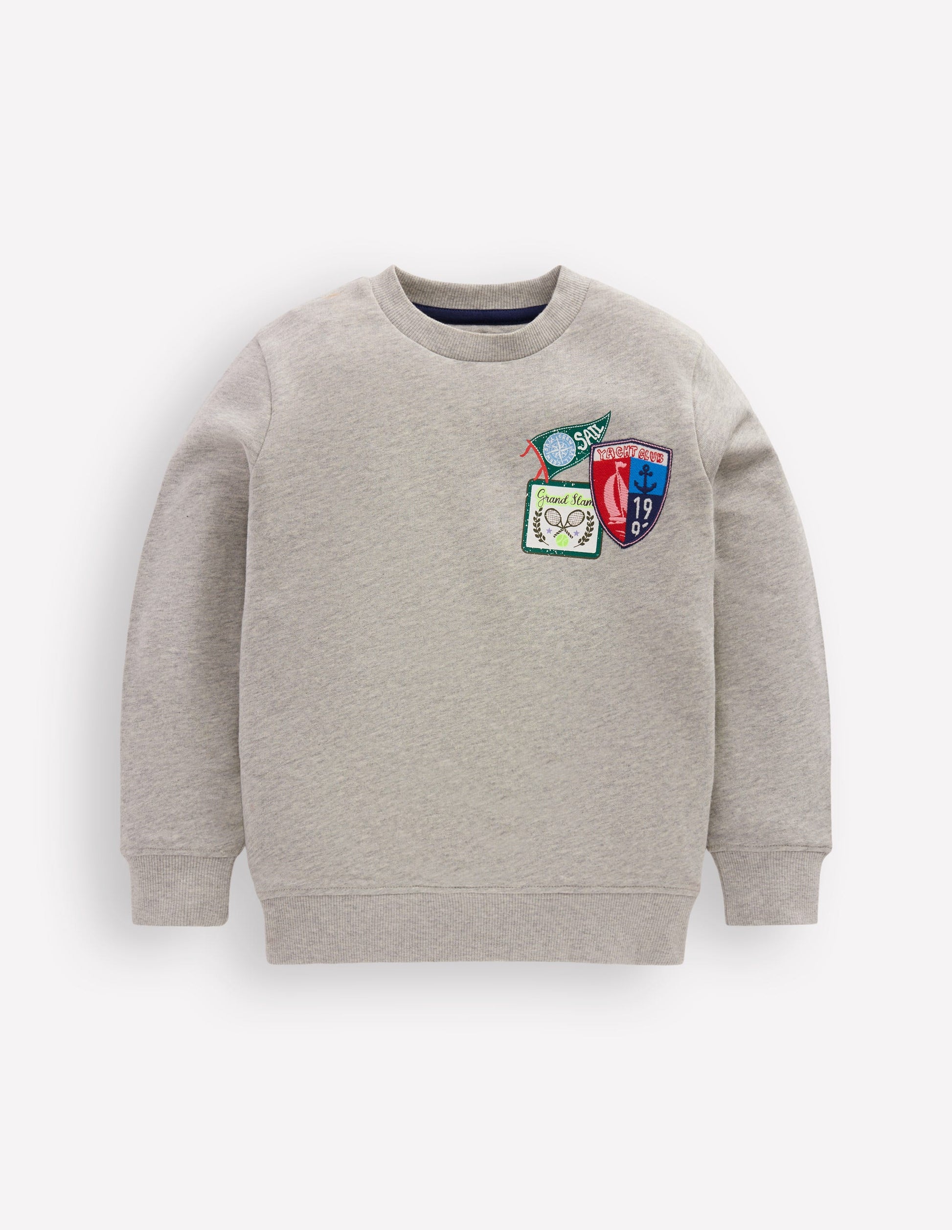 Badge Sweatshirt-Grey Marl Sports-1